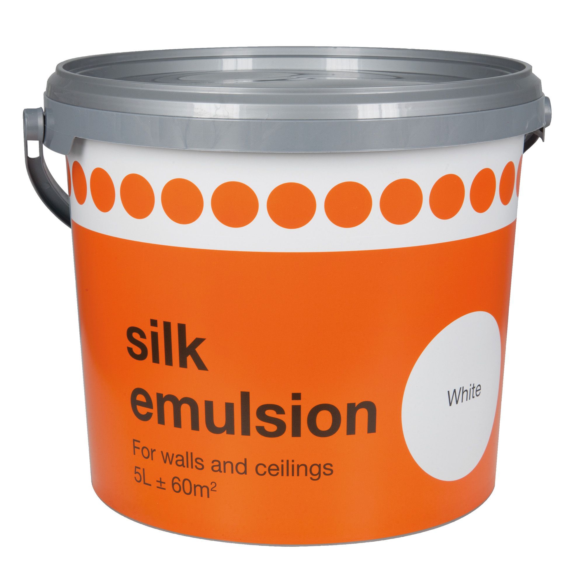 B&Q Value White Silk Emulsion Paint 5L Departments DIY at B&Q