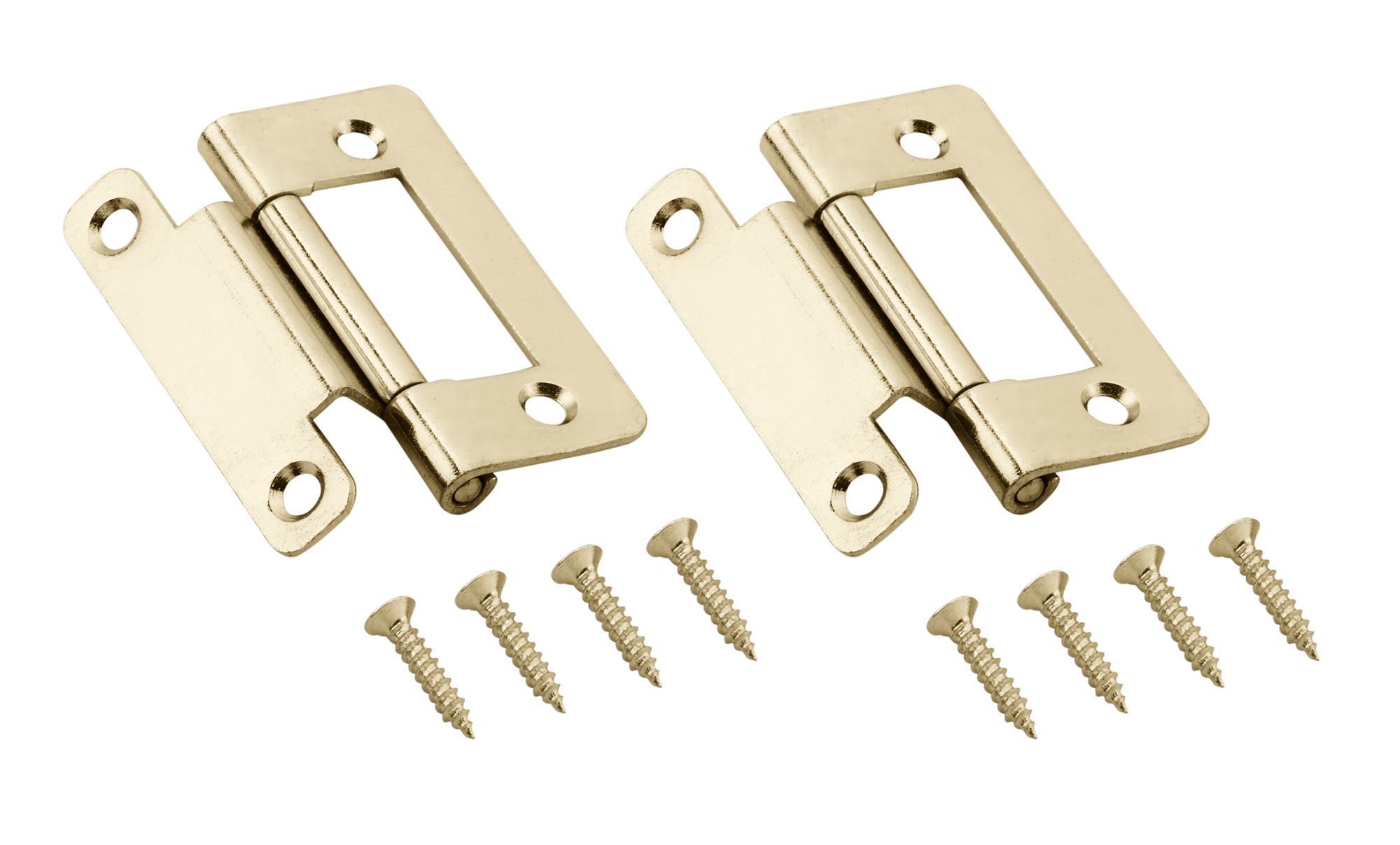 Brass Effect Metal Cranked Flush Hinge, Pack of 2 Departments DIY