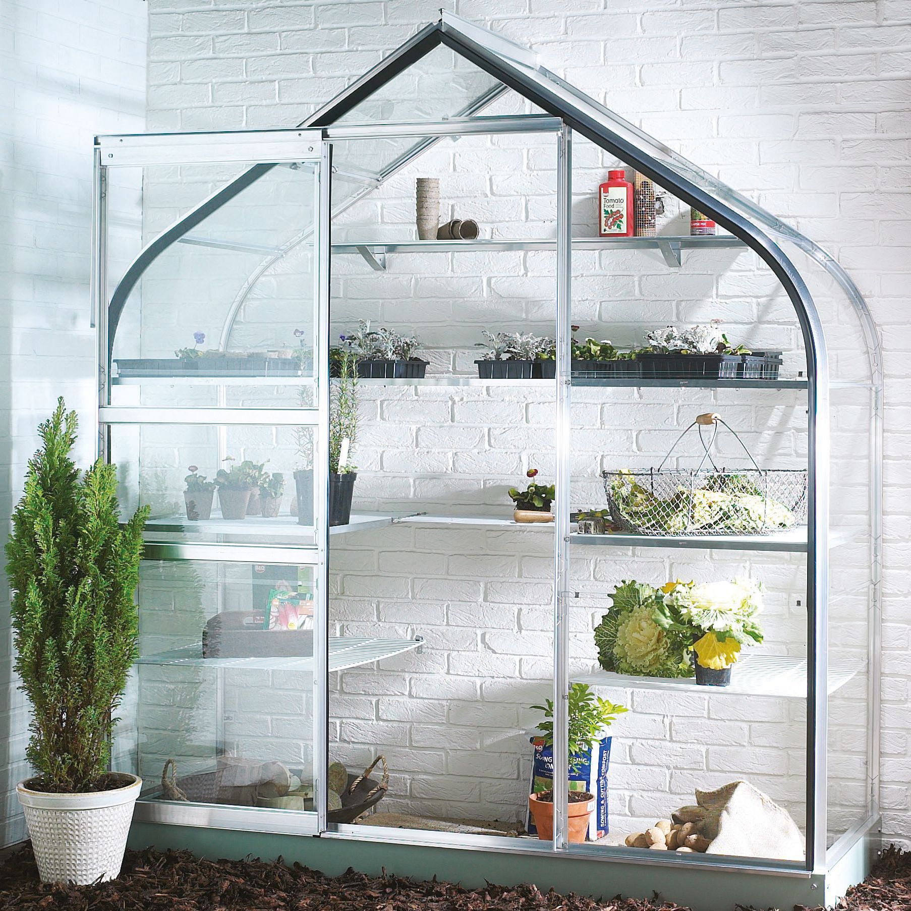 Glass Curved Greenhouse DIY