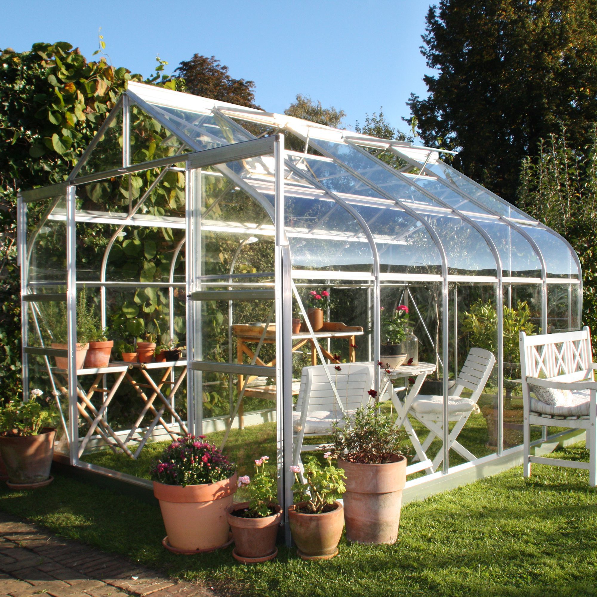 B&Q Metal 8X10 Toughened Safety Glass Greenhouse | Departments | DIY At B&Q