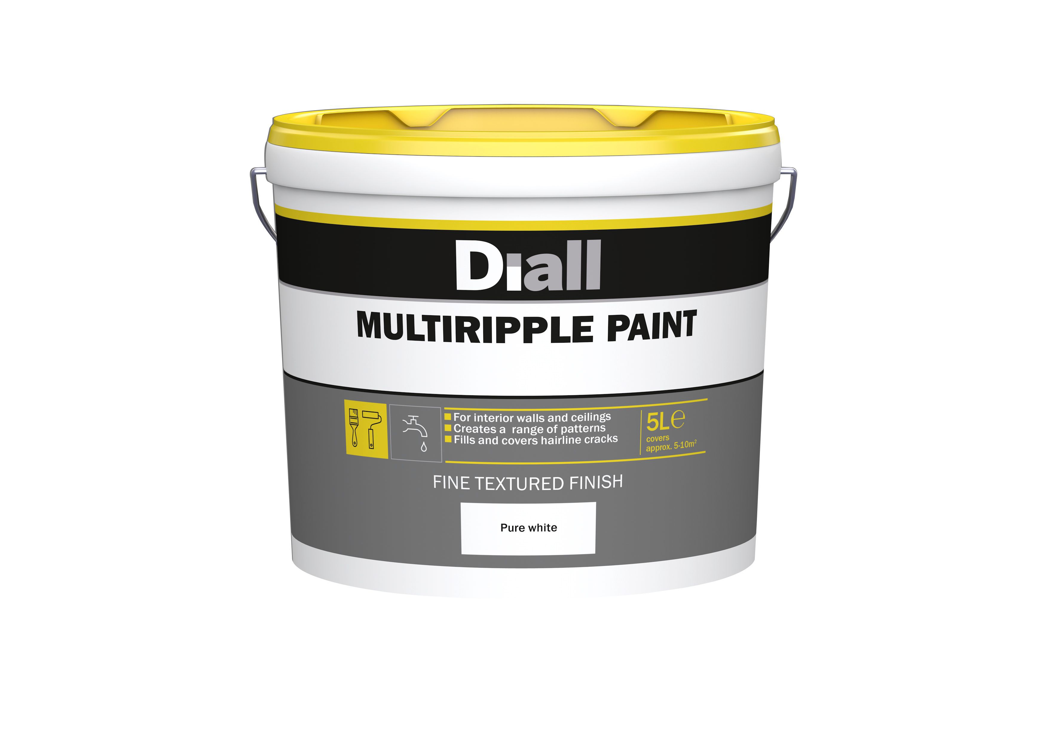 B&Q Multi Ripple Pure White Textured Special Effect Paint 5L