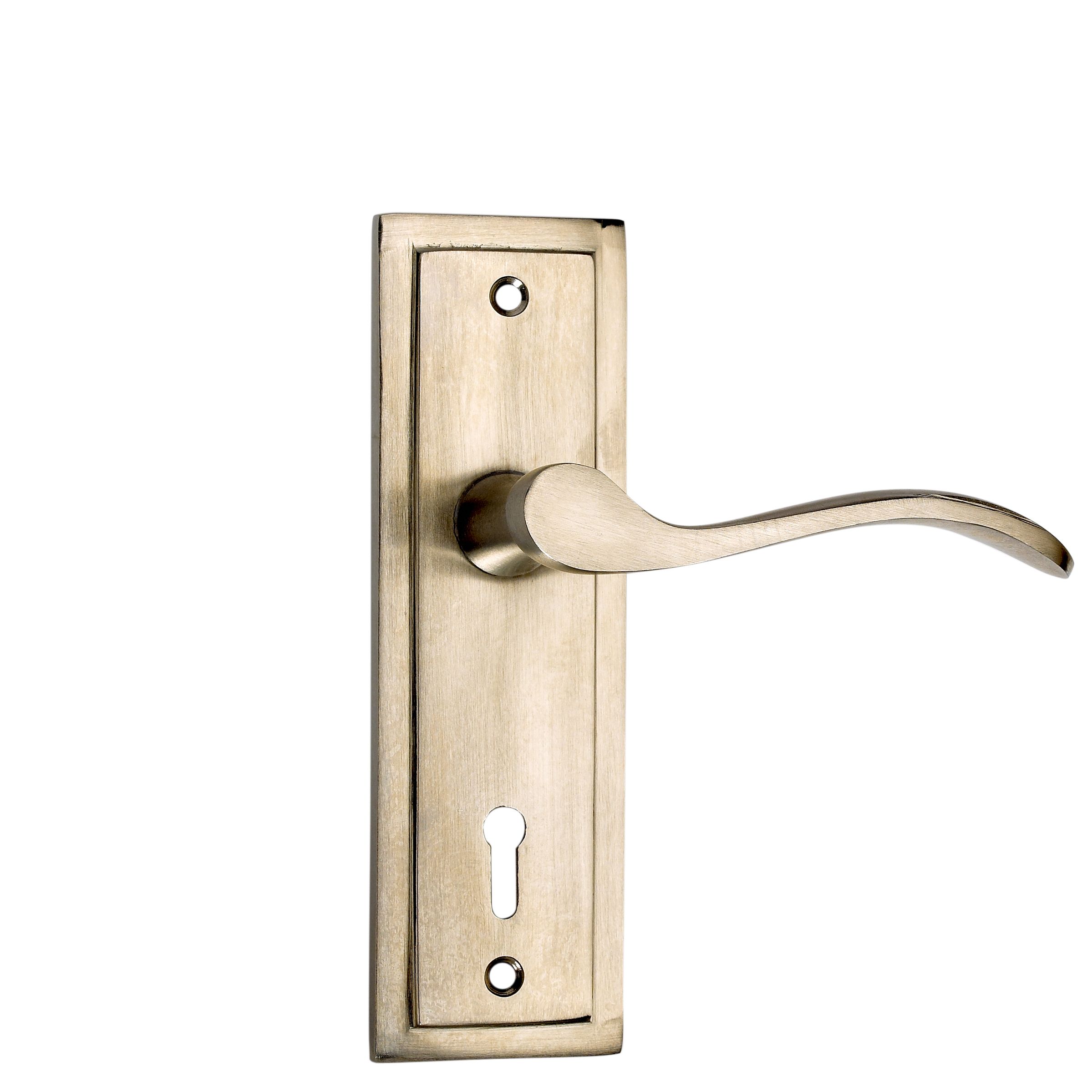 B&Q Mpp Satin Scroll Lock Door Handle, Set of 1 Departments DIY at B&Q