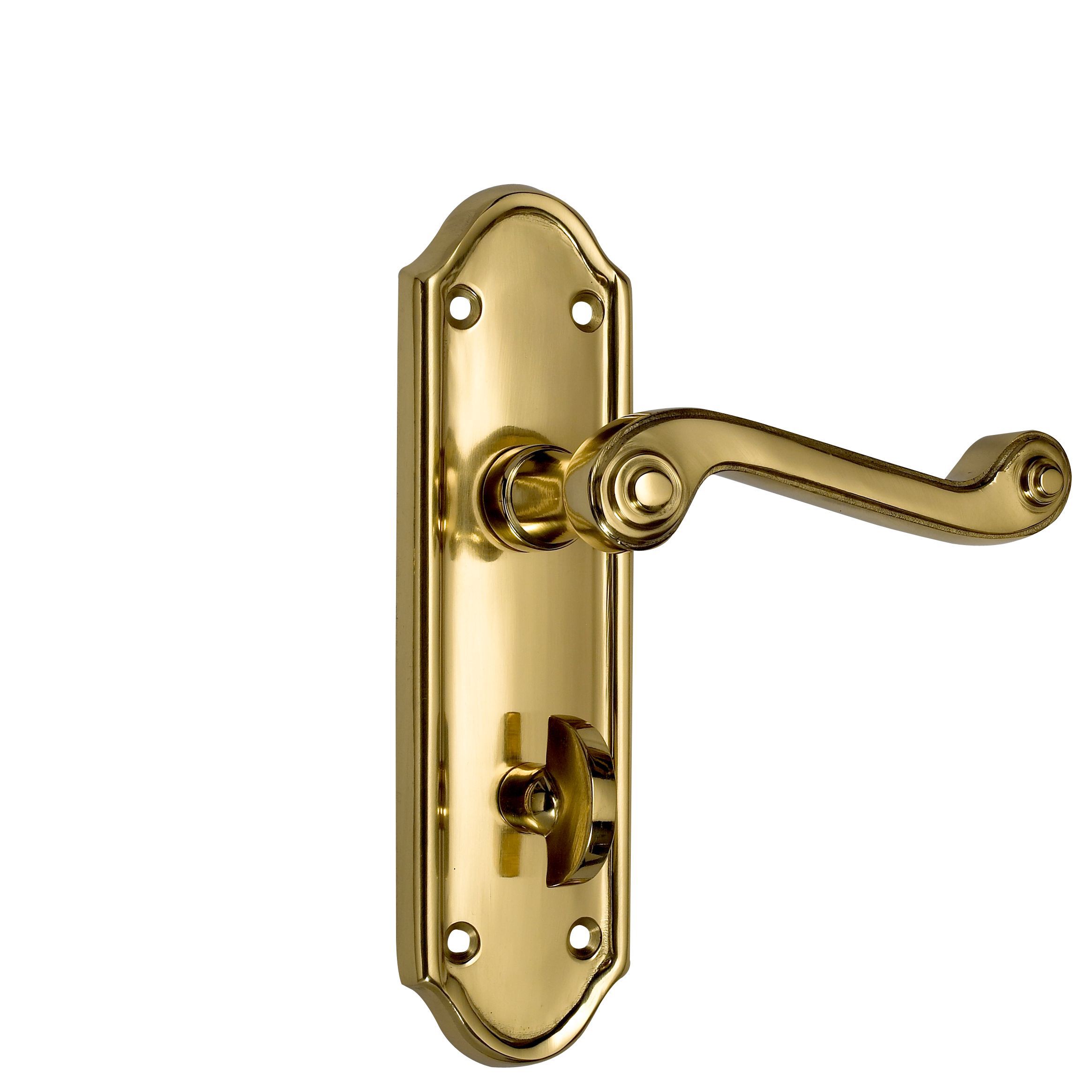 Brass bathroom door handles