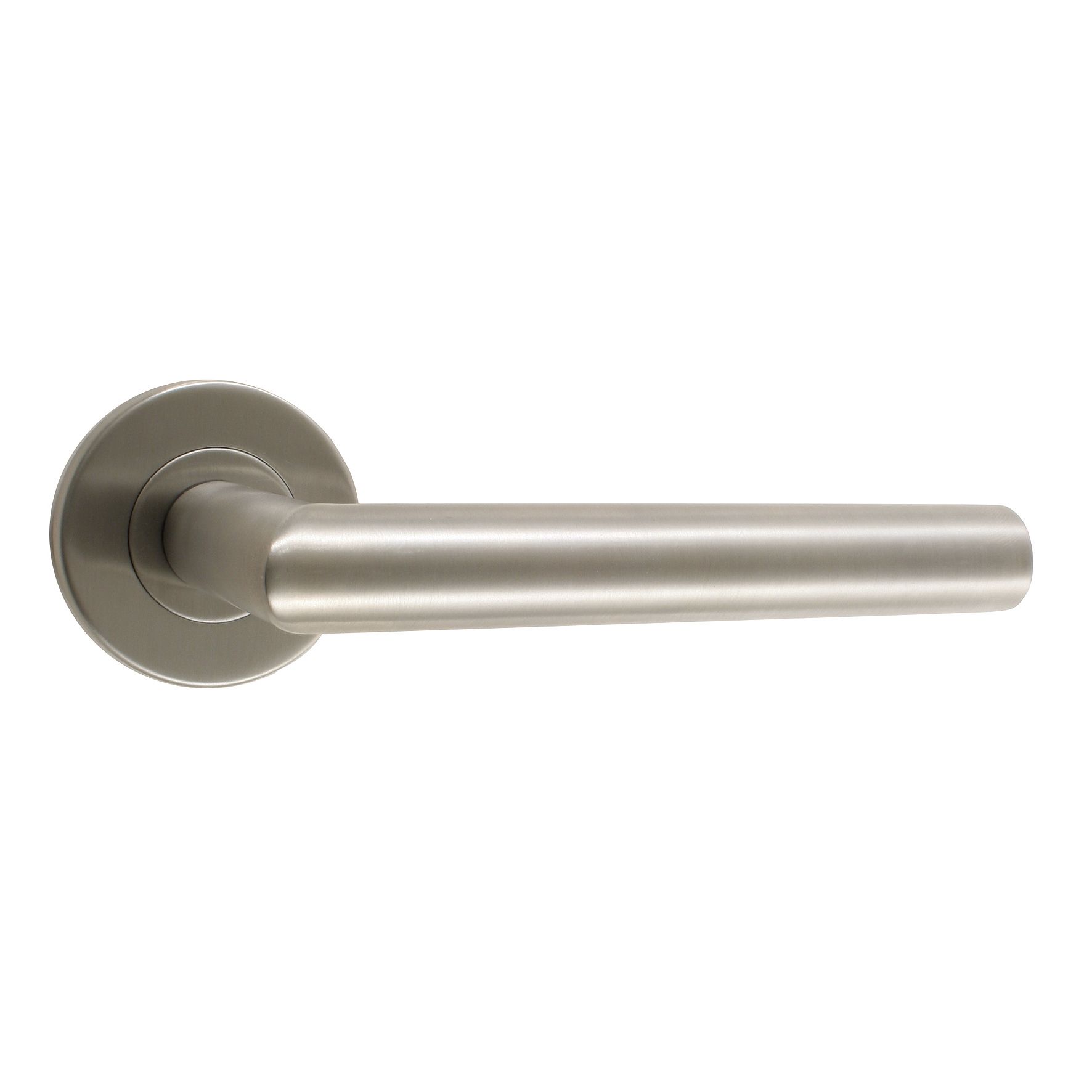 B&Q Satin Straight Rose Door Handle, Pack of 2 Departments DIY at B&Q