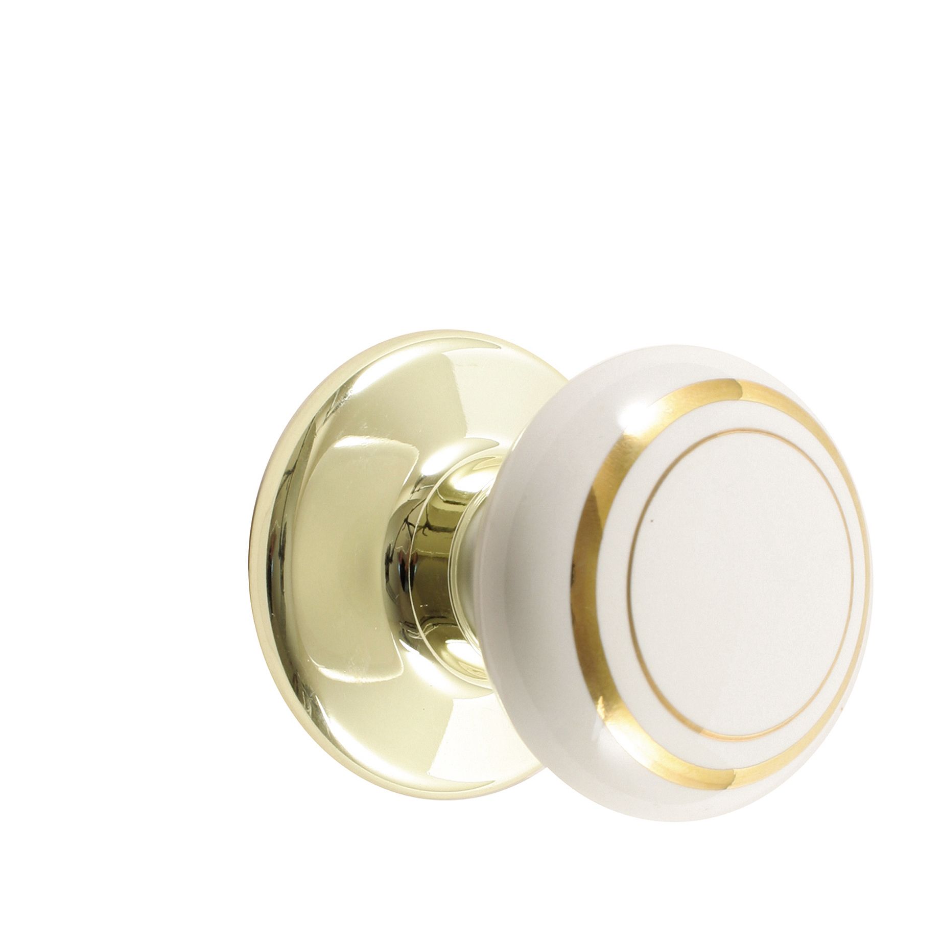 B&Q Brass Effect Round Internal Locking Door Knob, Pack of 1
