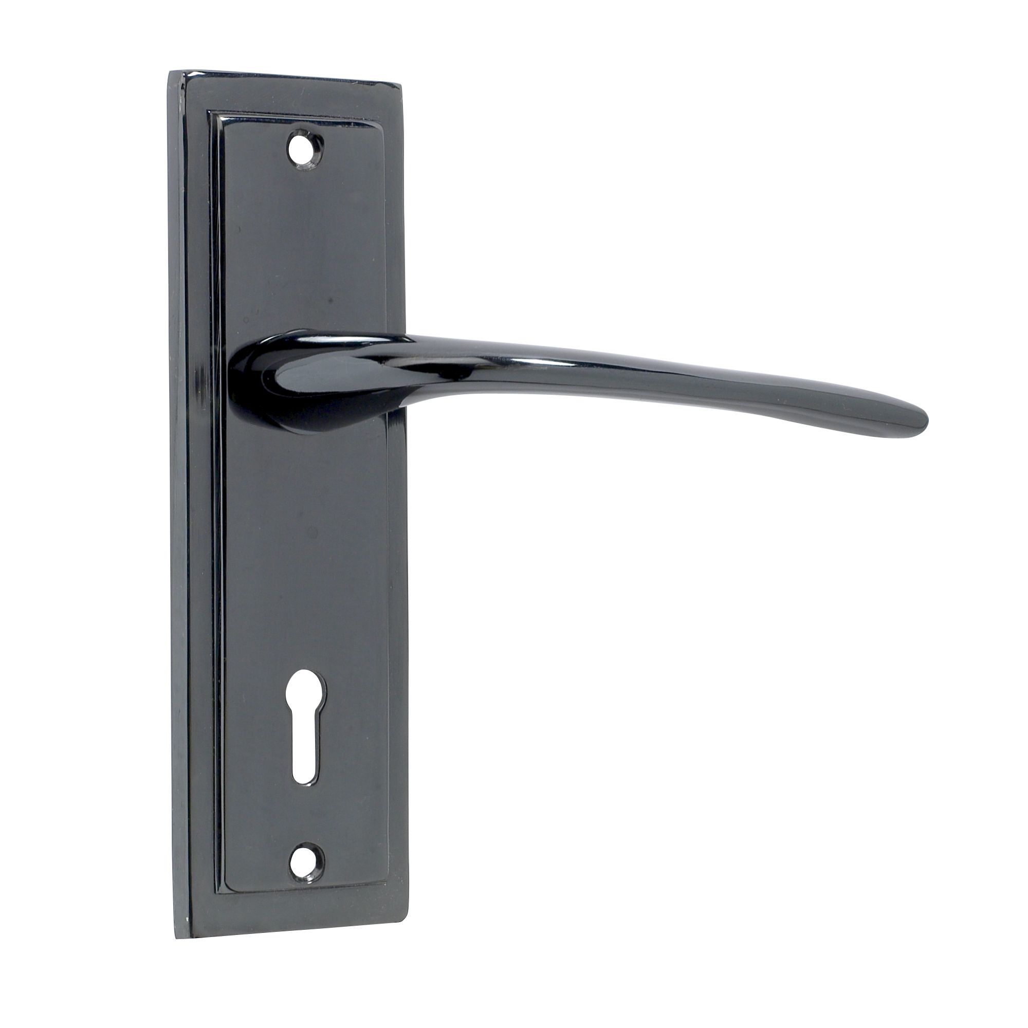 B&Q Black Curved Door Handle, Pack Of 1 Pair | Departments | DIY At B&Q