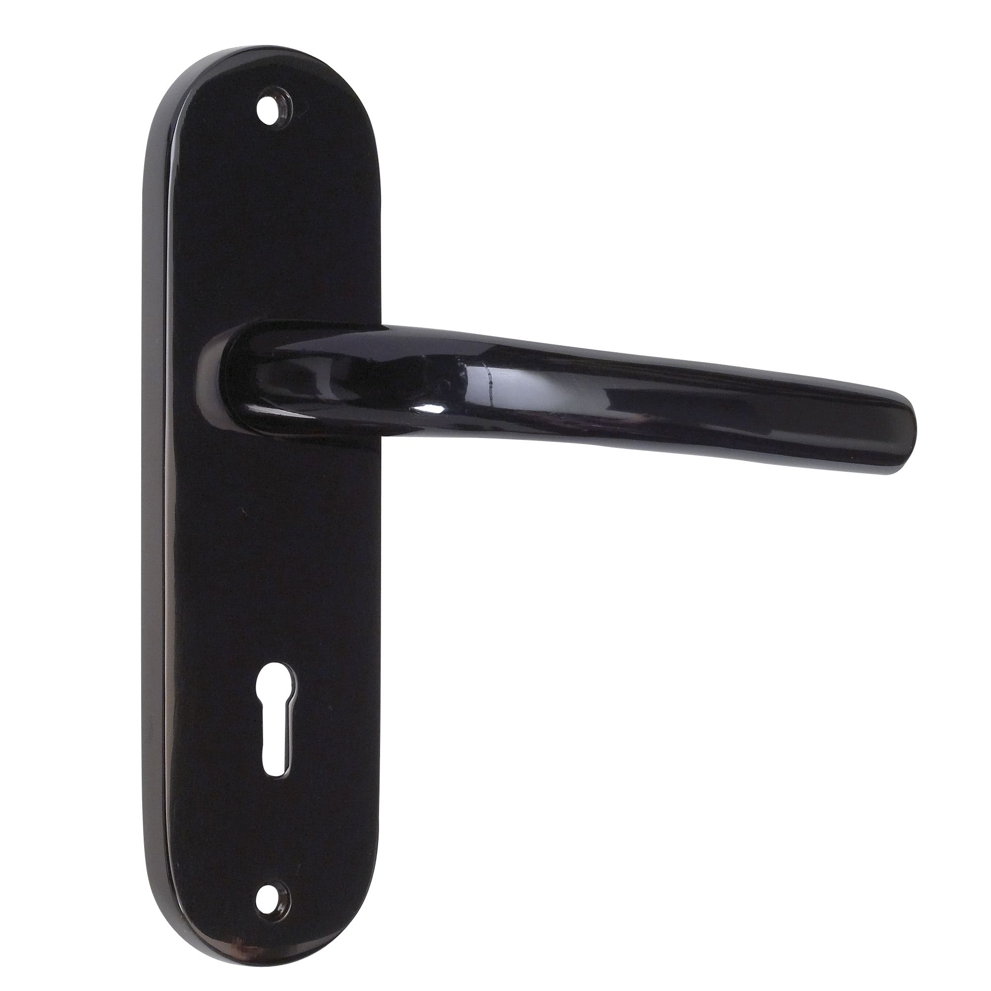 B&Q Black Straight Door Handle, Pack of 1 Pair Departments DIY at B&Q