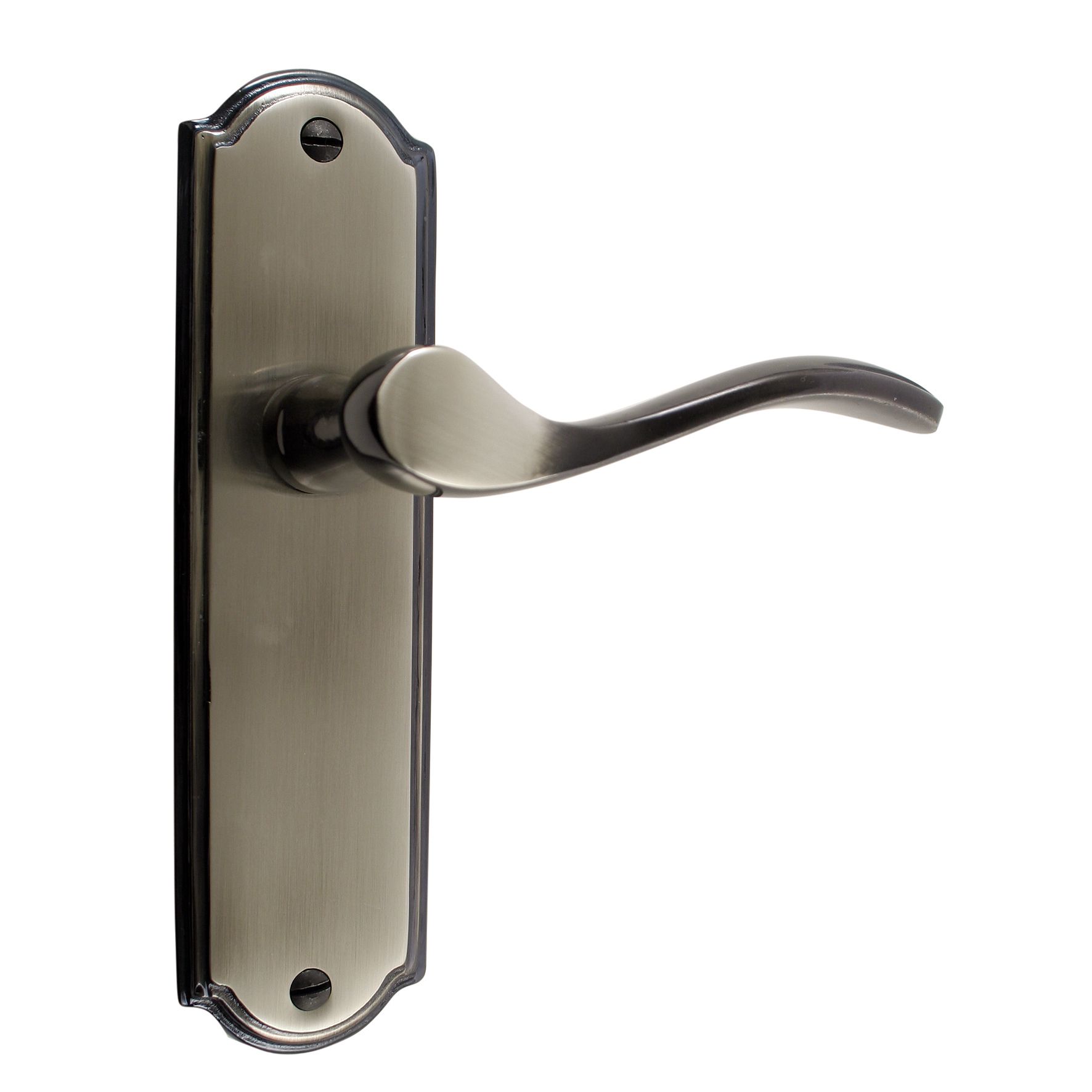 B&Q Satin Black Straight Door Handle, Pack of 1 Pair Departments