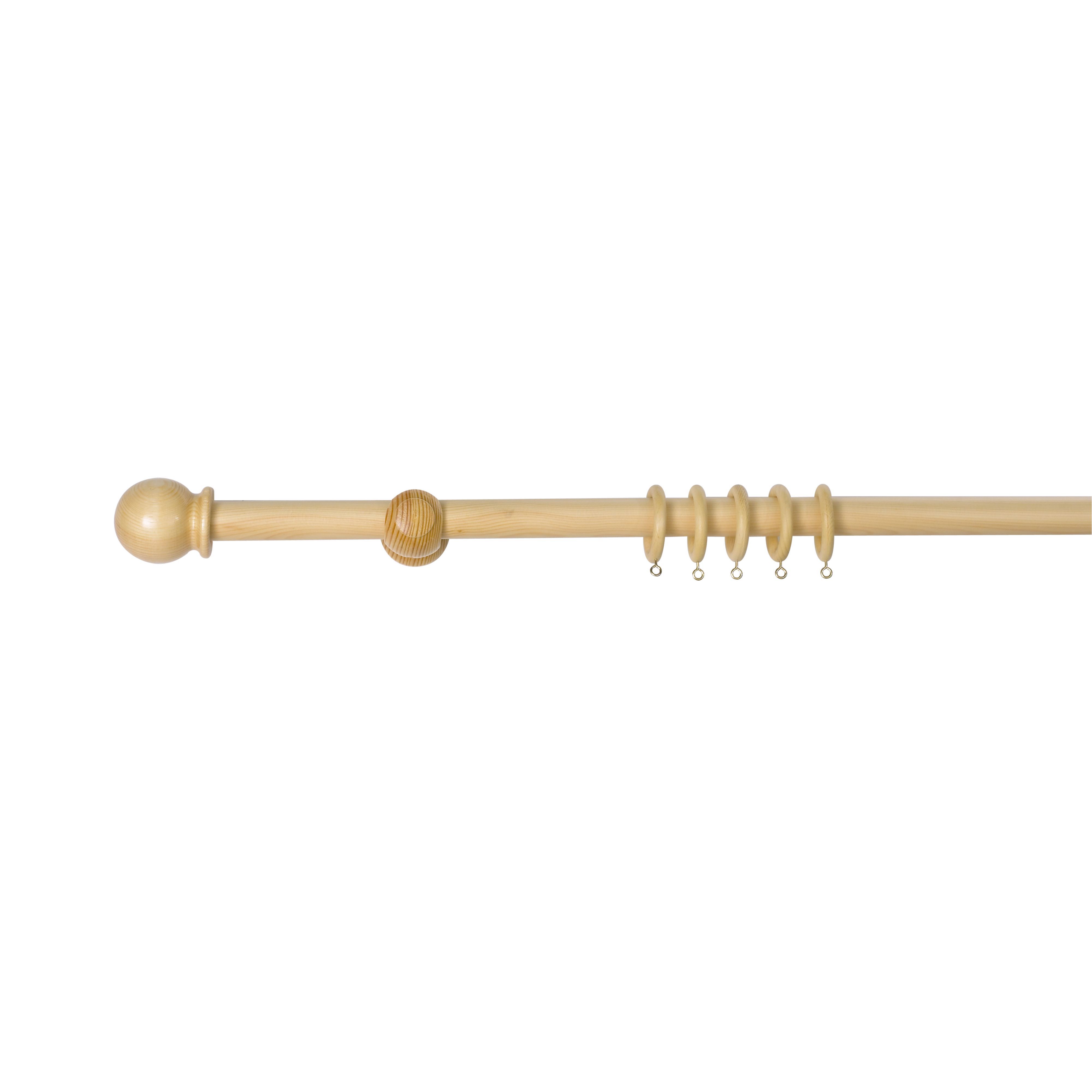 Colours Pine Effect Fixed Length Curtain Pole L 300 Cm