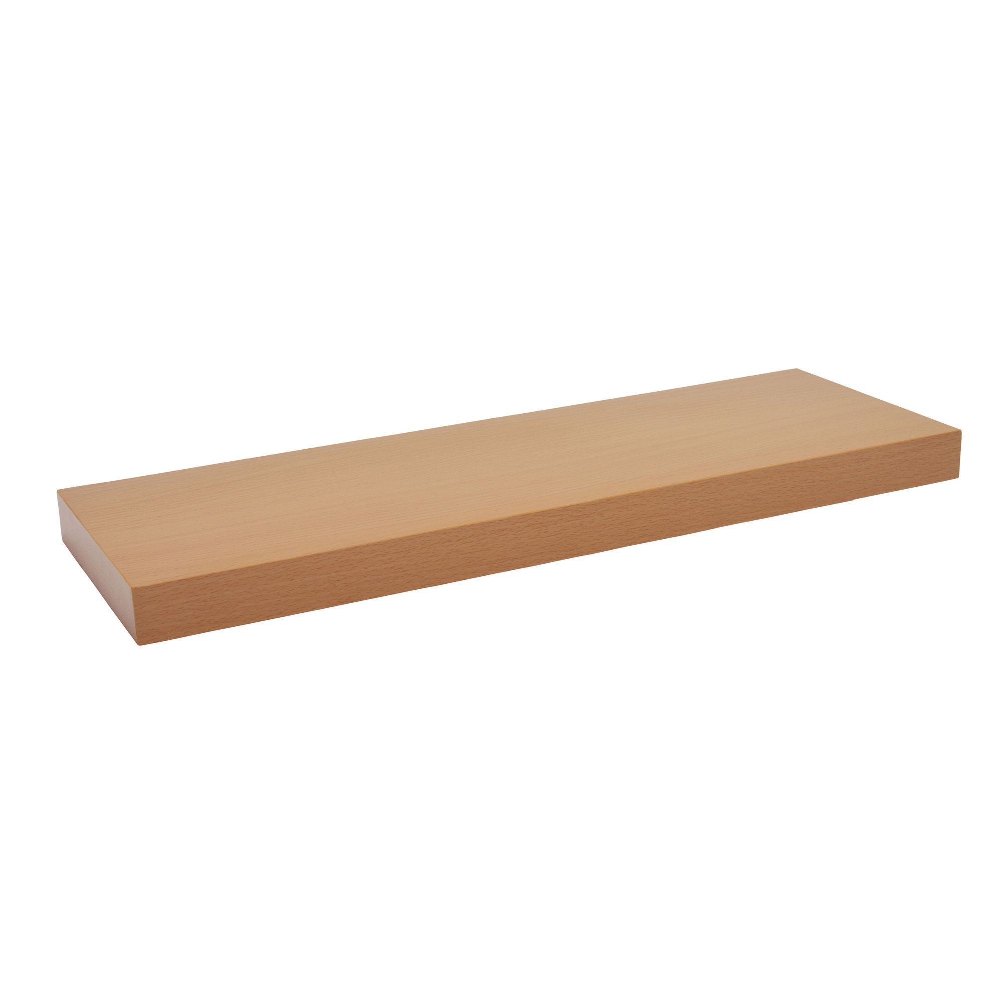 Beech Effect Floating Shelf (L)600mm (D)250mm Departments DIY at B&Q