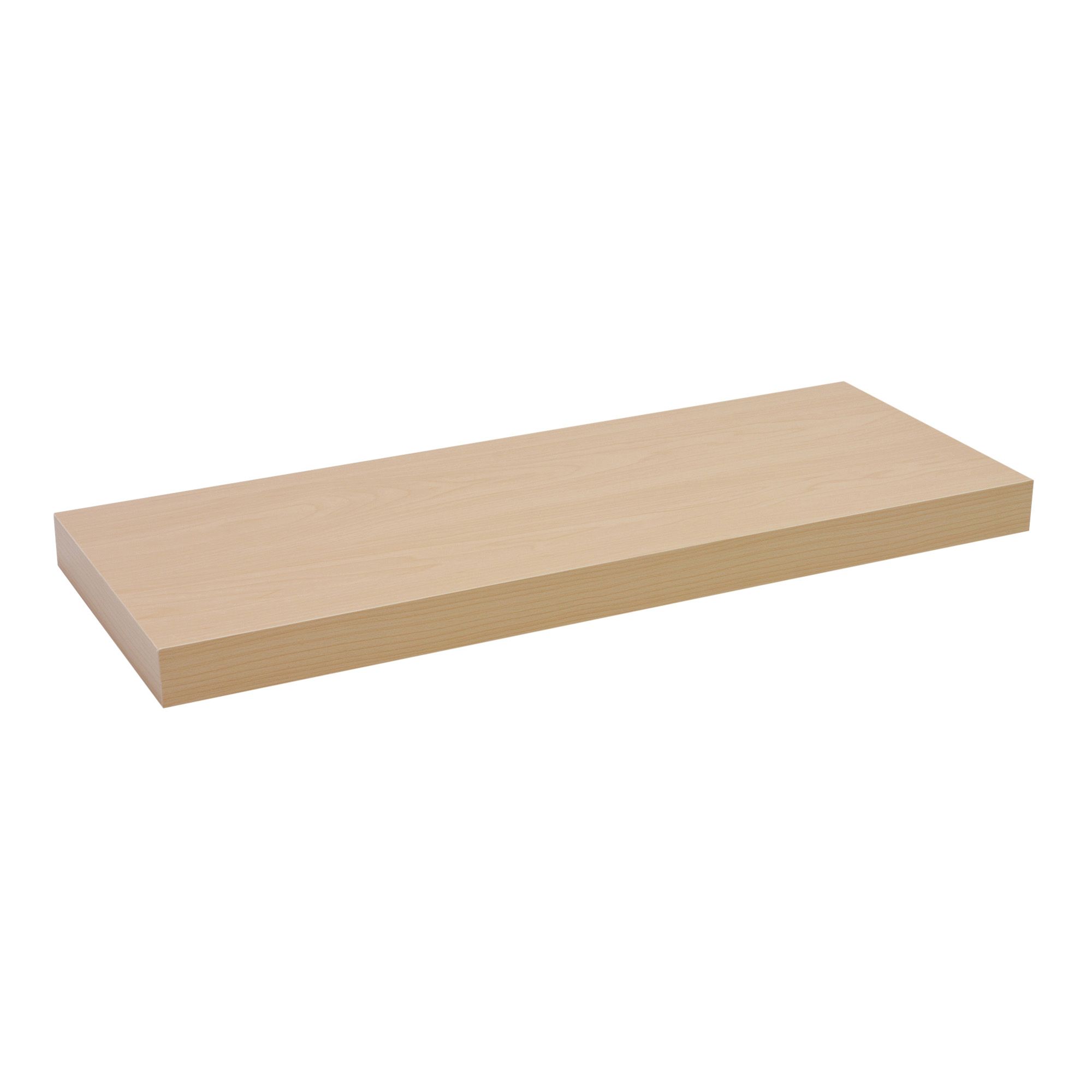 Maple Effect Floating Shelf (L)600mm (D)250mm Departments DIY at B&Q