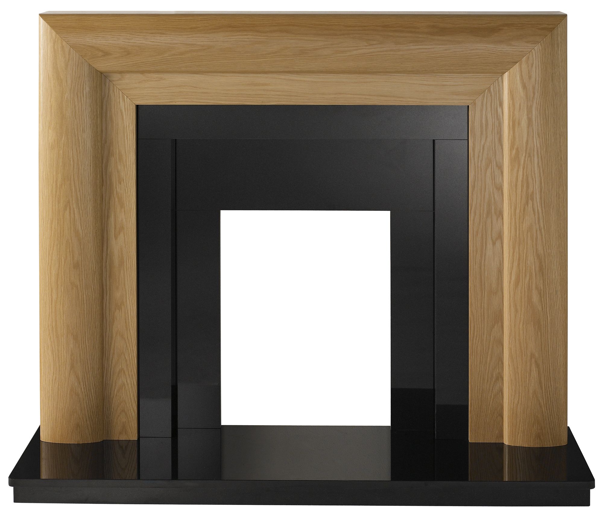 Beaumont Oak Veneer Black Fire Surround Set Departments DIY at B&Q