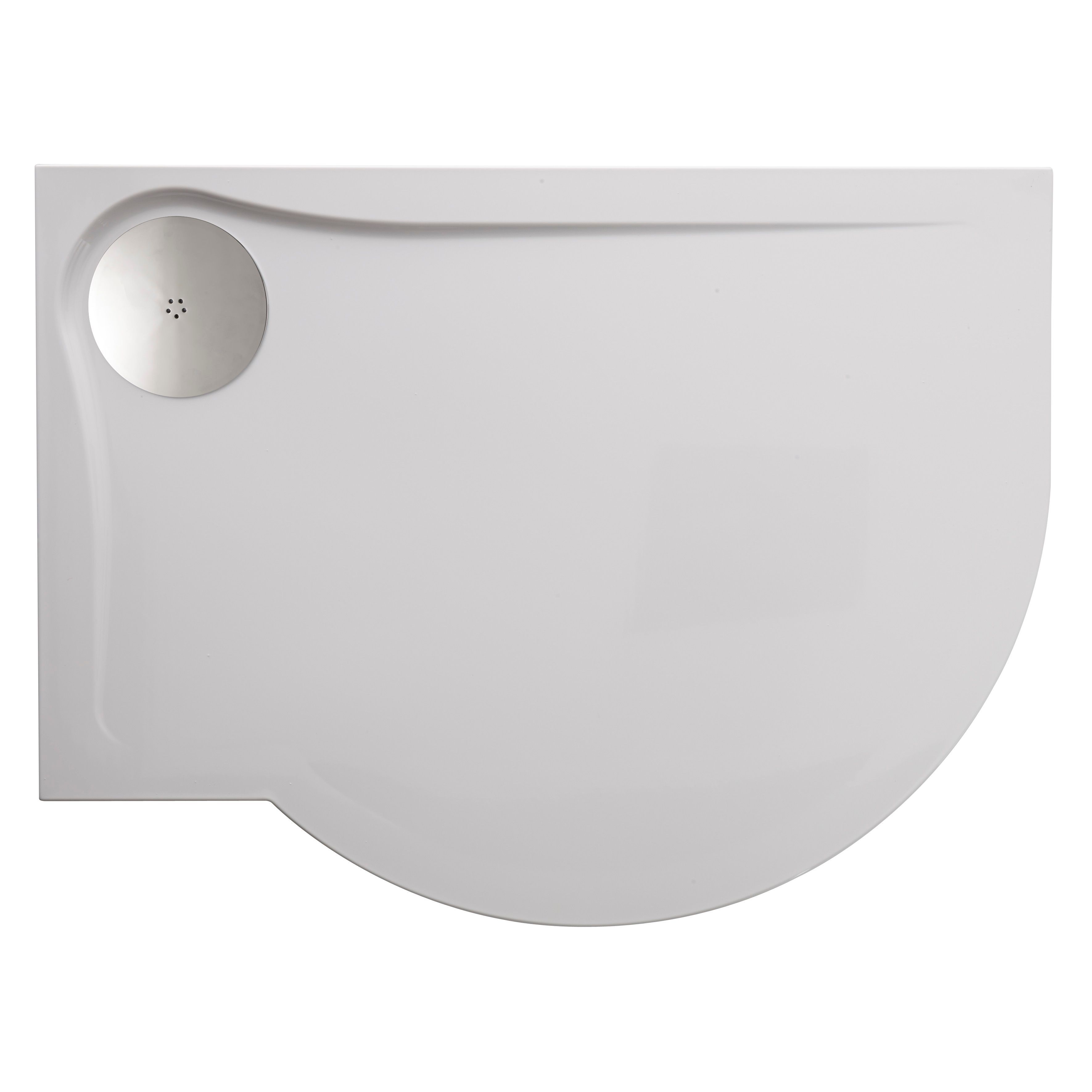 Cooke & Lewis Cascata Ultra low profile P shaped Shower tray LH (L)1200mm (W)900mm (D)27mm