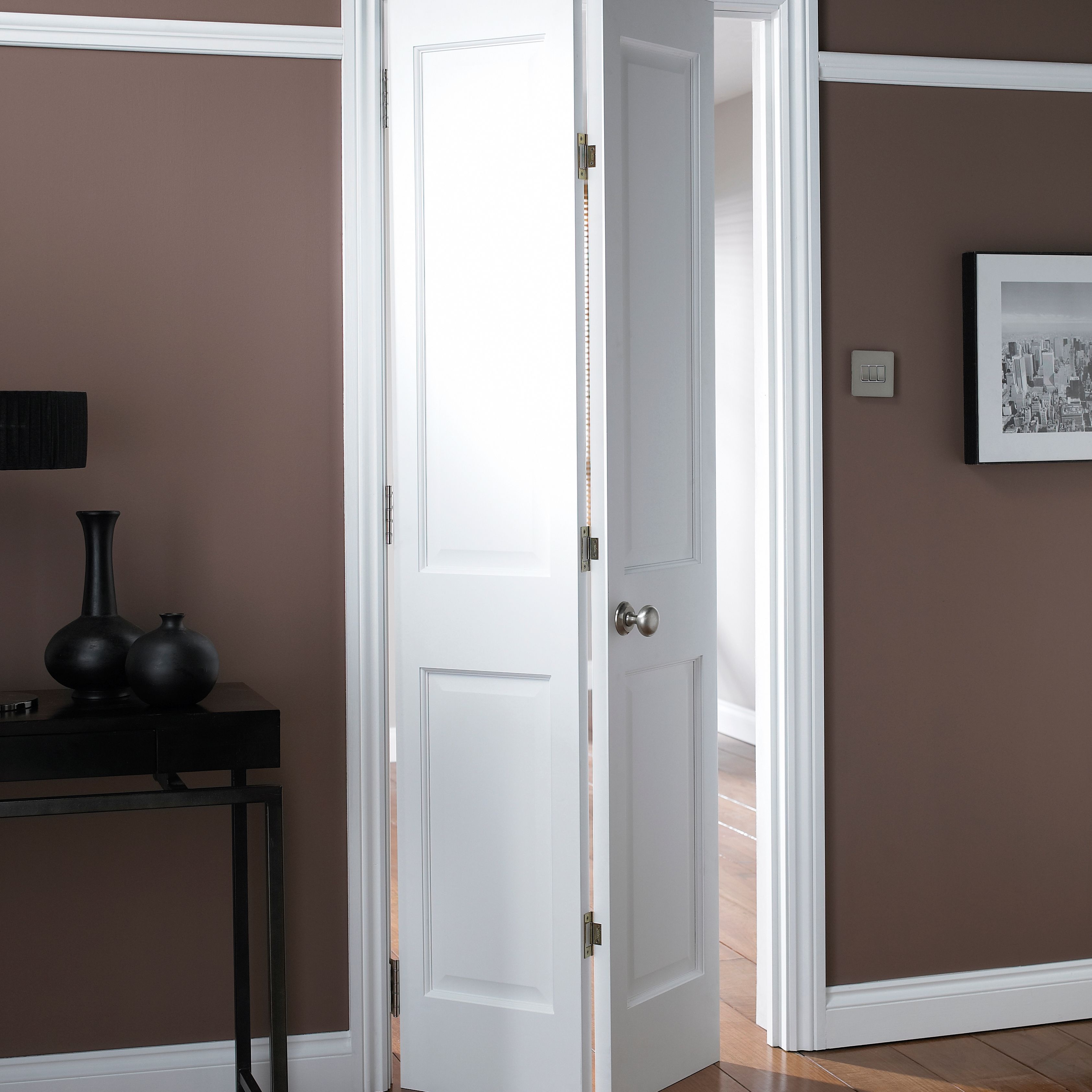 Folded Door & Wickes Skipton Internal BiFold Door Clear Pine 4 Panel