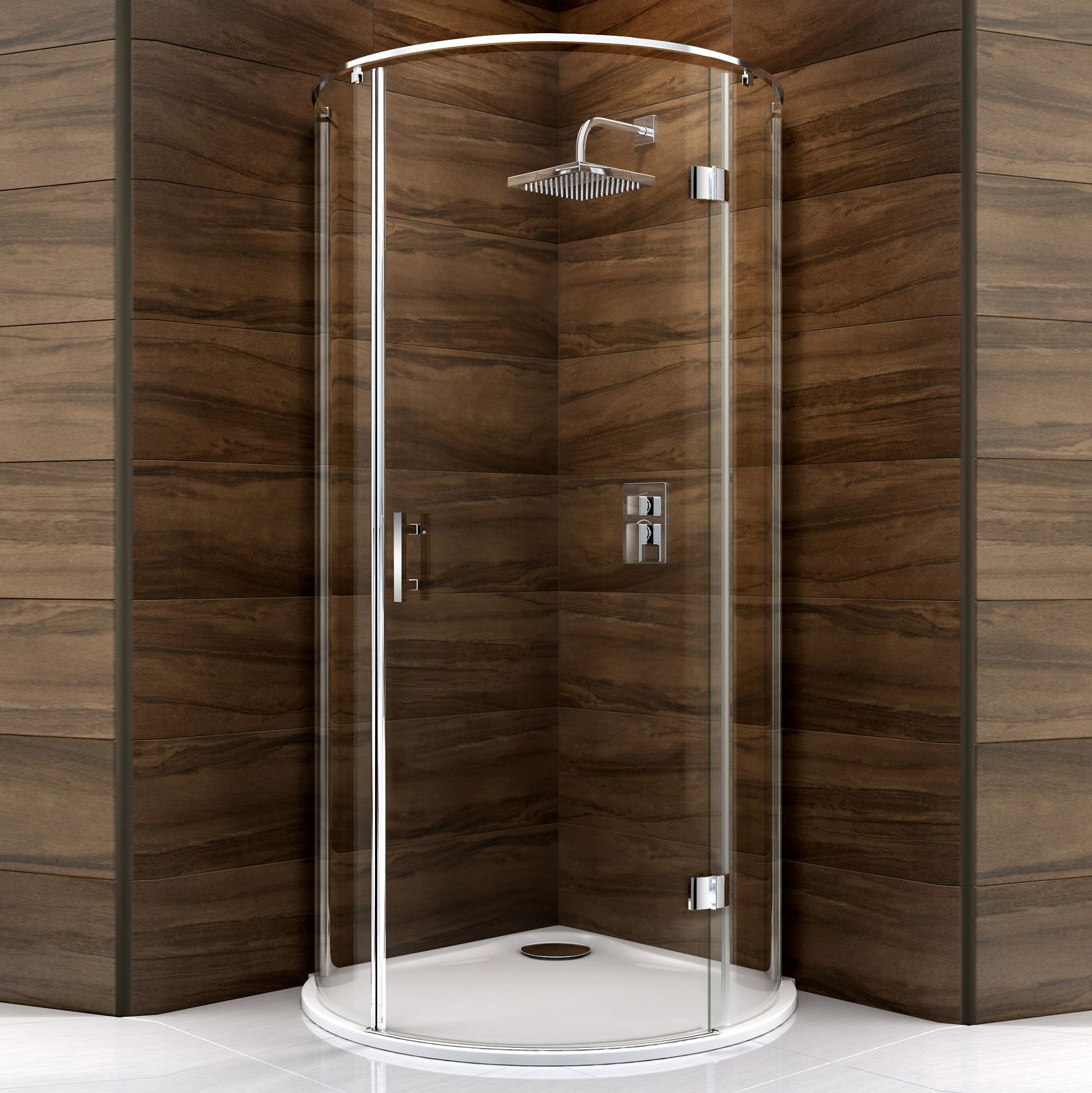 Cooke & Lewis Cascata Circular Hinged Shower Enclosure, Tray & Waste