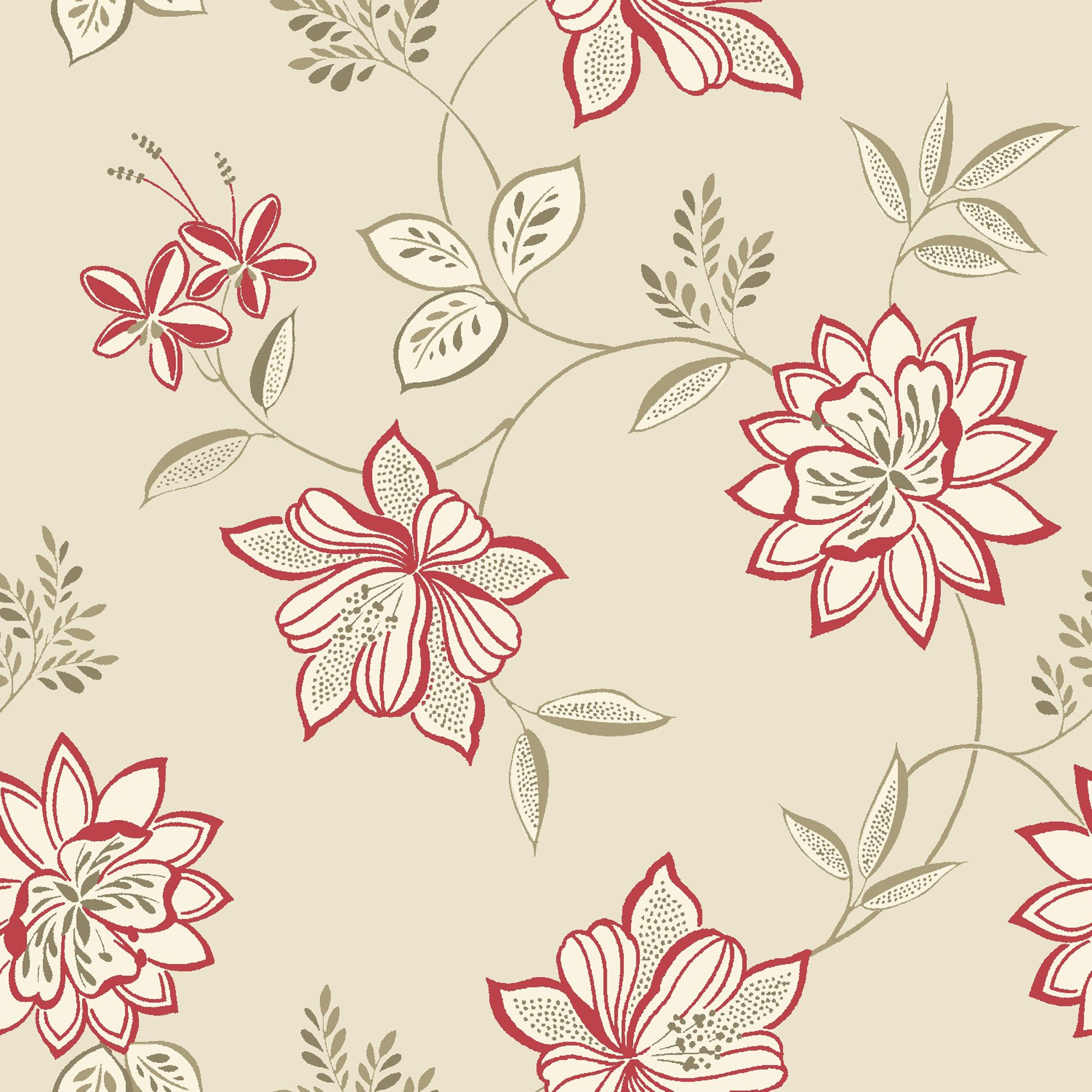 B&Q Lexie Red Floral Wallpaper | Departments | DIY at B&Q
