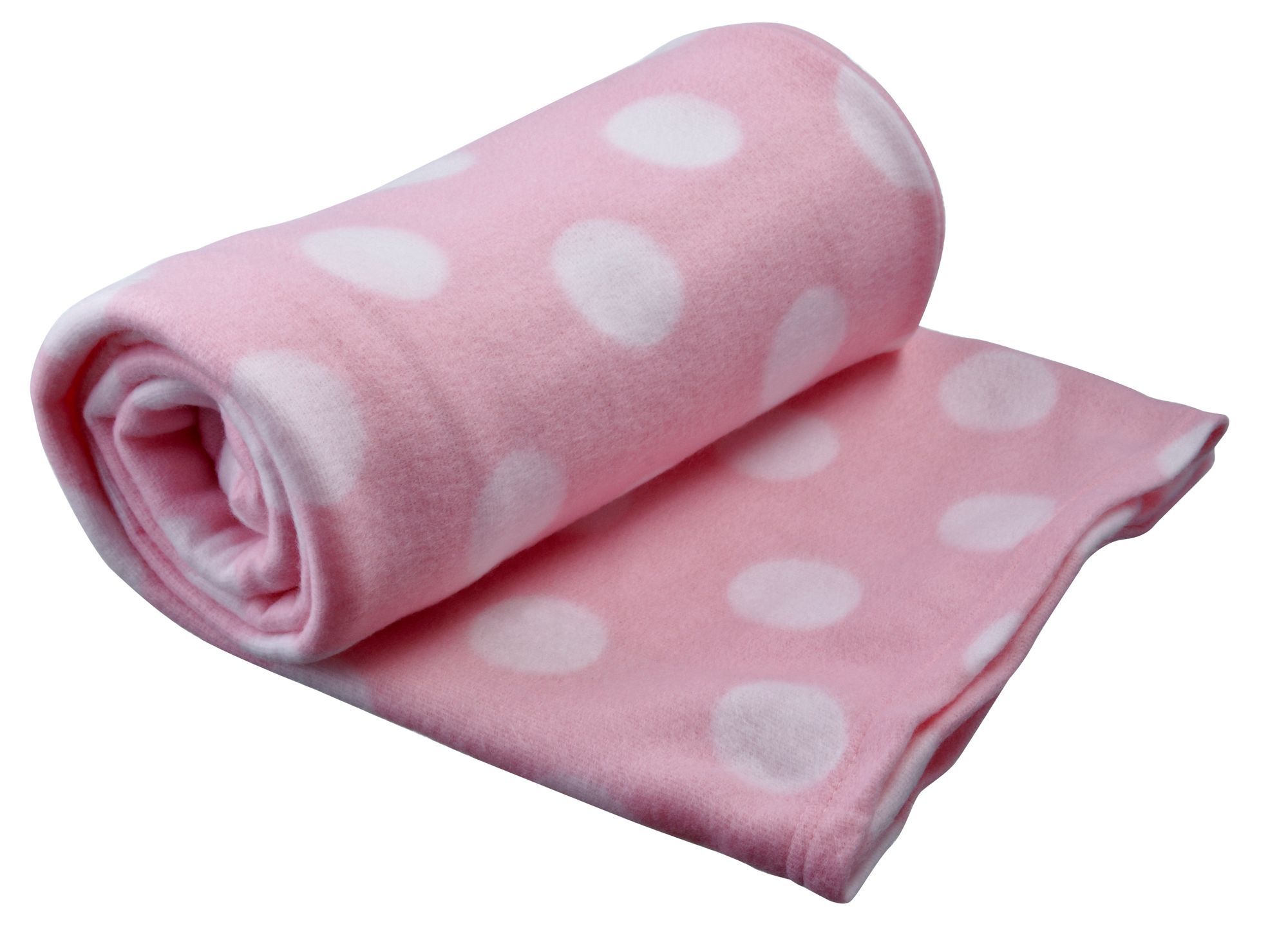 Pink & White Polka Dot Fleece Blanket Departments DIY at B&Q