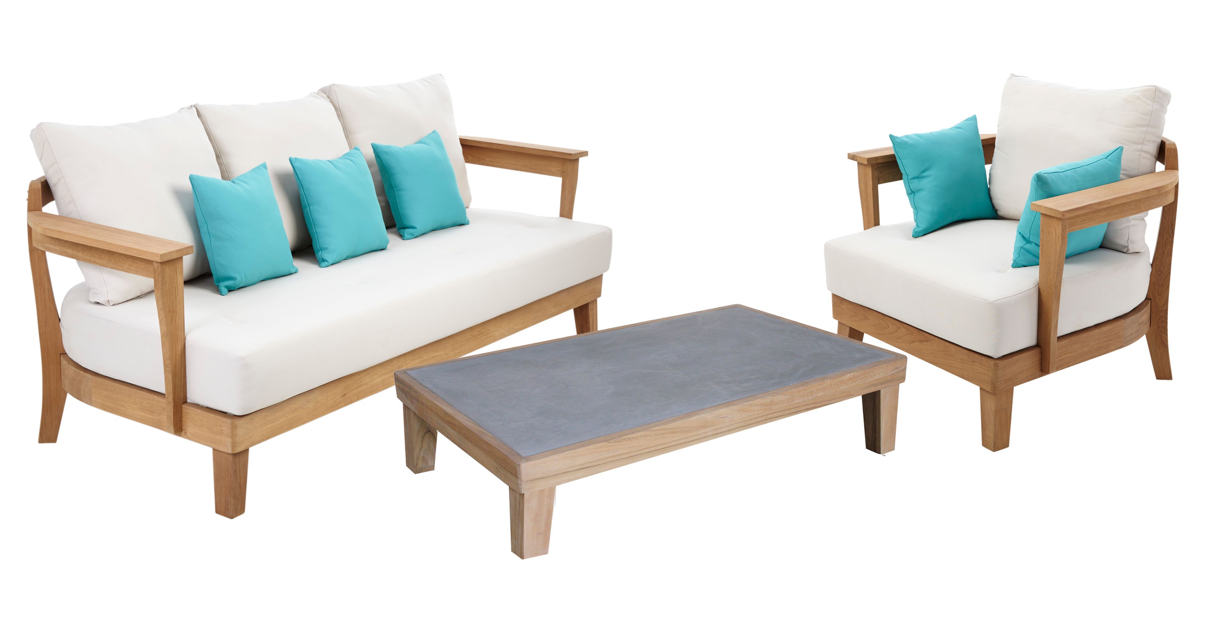 Roscana Teak Wooden 4 Seater Coffee Set | Departments | DIY at B&Q