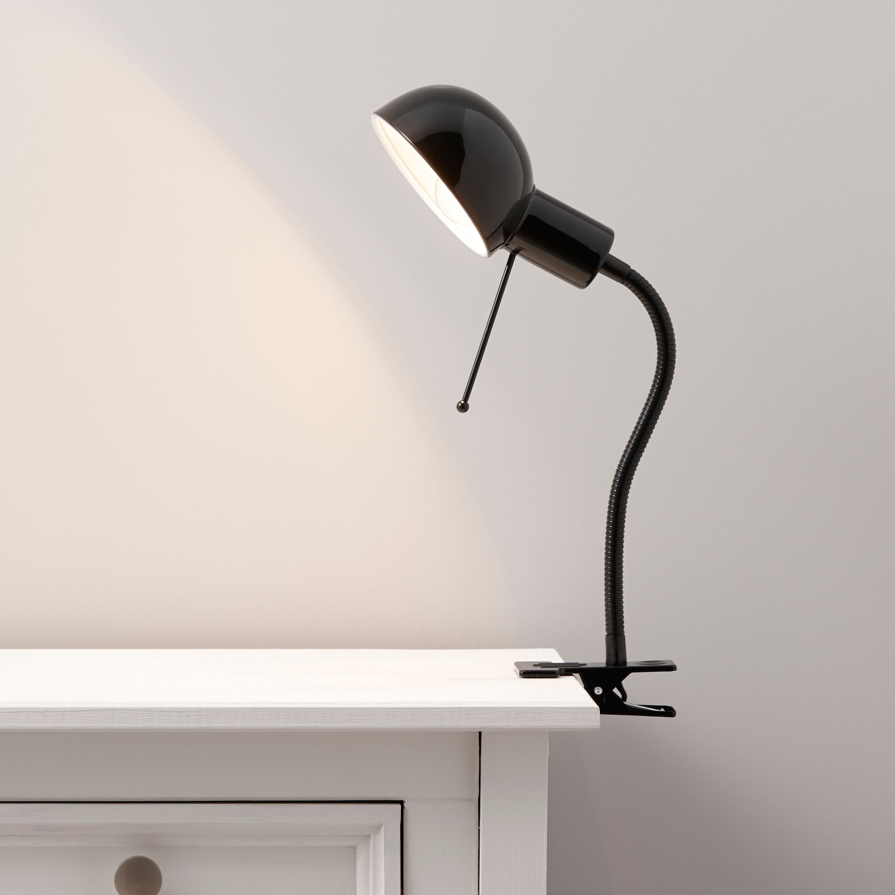 Tutti Goose neck Black Clipon desk lamp Departments DIY at B&amp;Q