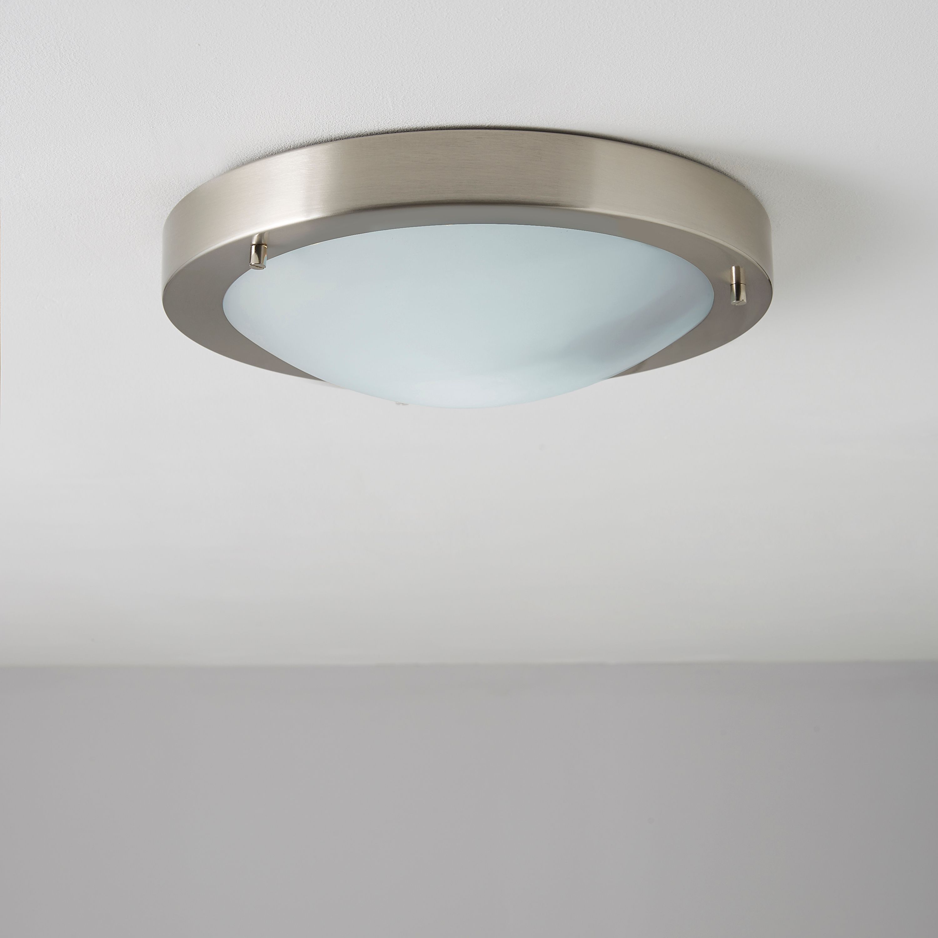 Julo Brushed Chrome Effect Ceiling Light | Departments | DIY at B&Q