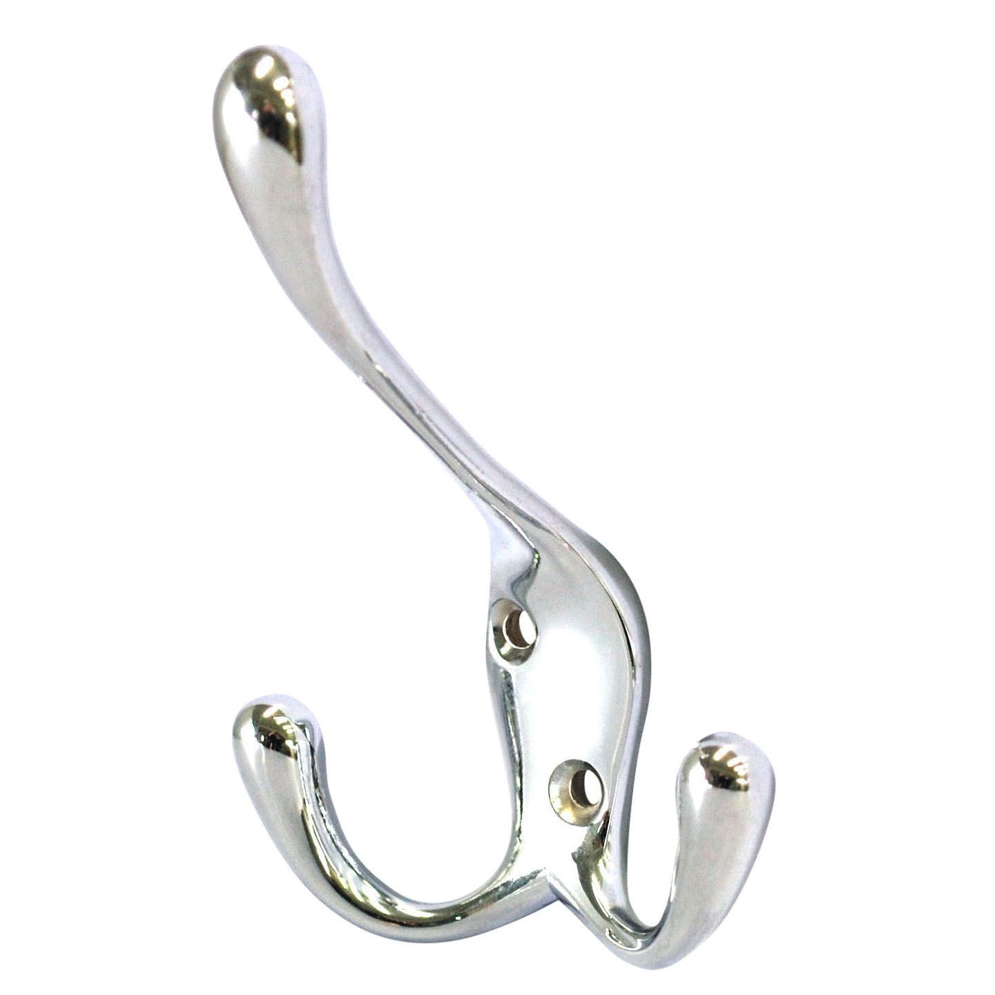 B&Q Chrome Effect Zinc Alloy Hat & Coat Hook | Departments | DIY At B&Q