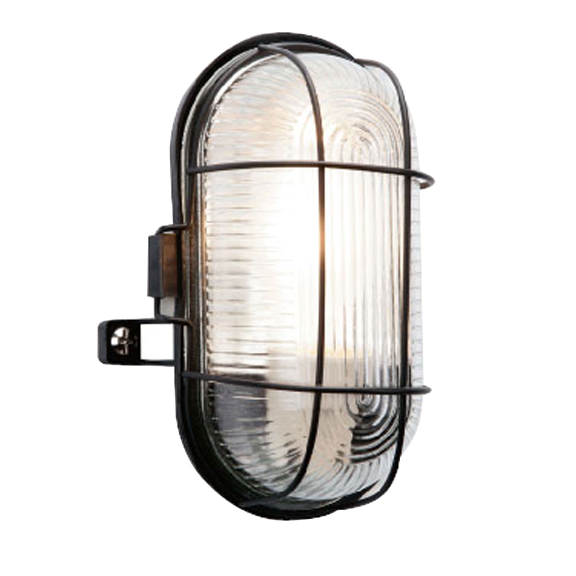 B&Q Taro Black 60W Mains Powered External Bulkhead Wall Light