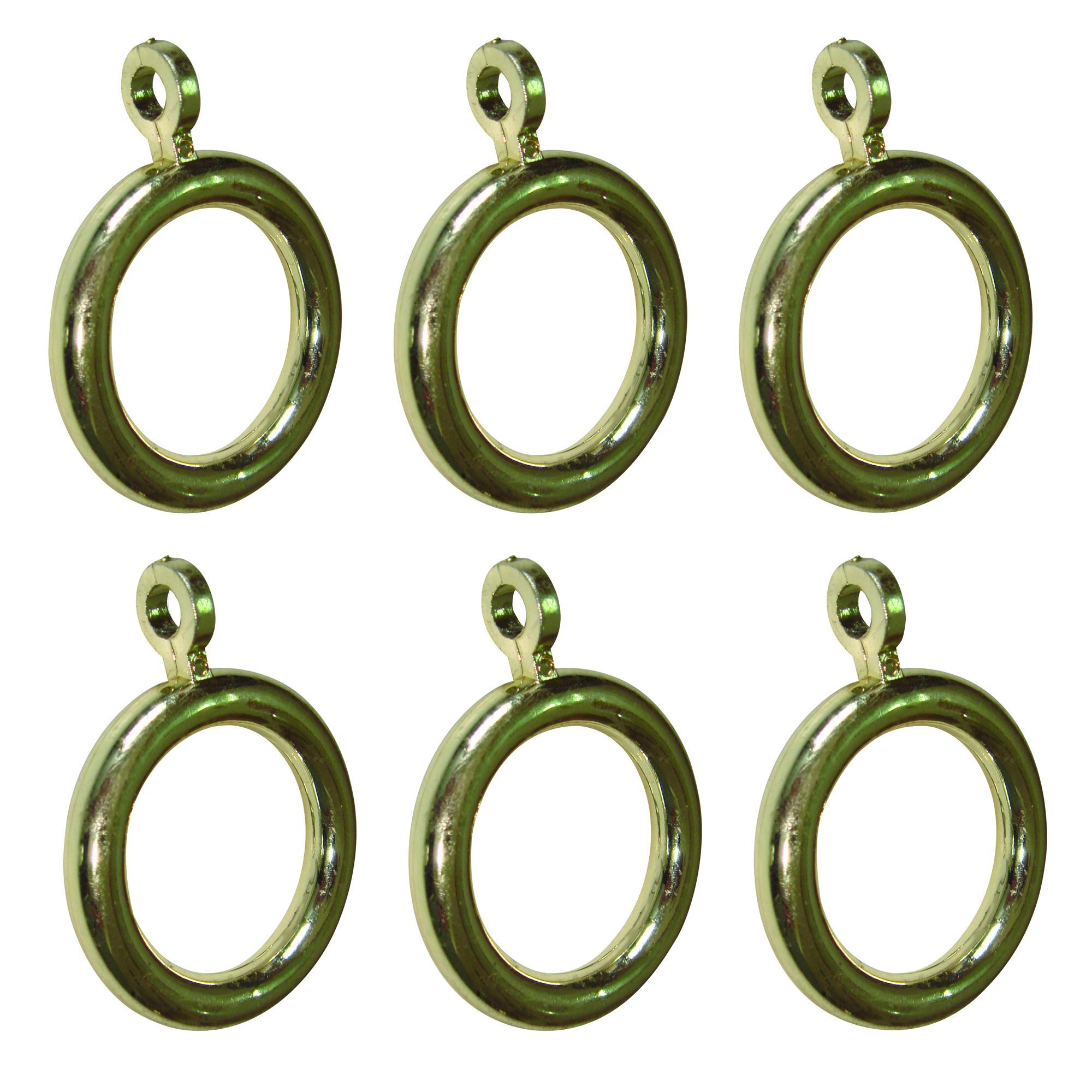 Colours Plastic Curtain Ring (Dia)19mm, Pack of 6 Departments DIY