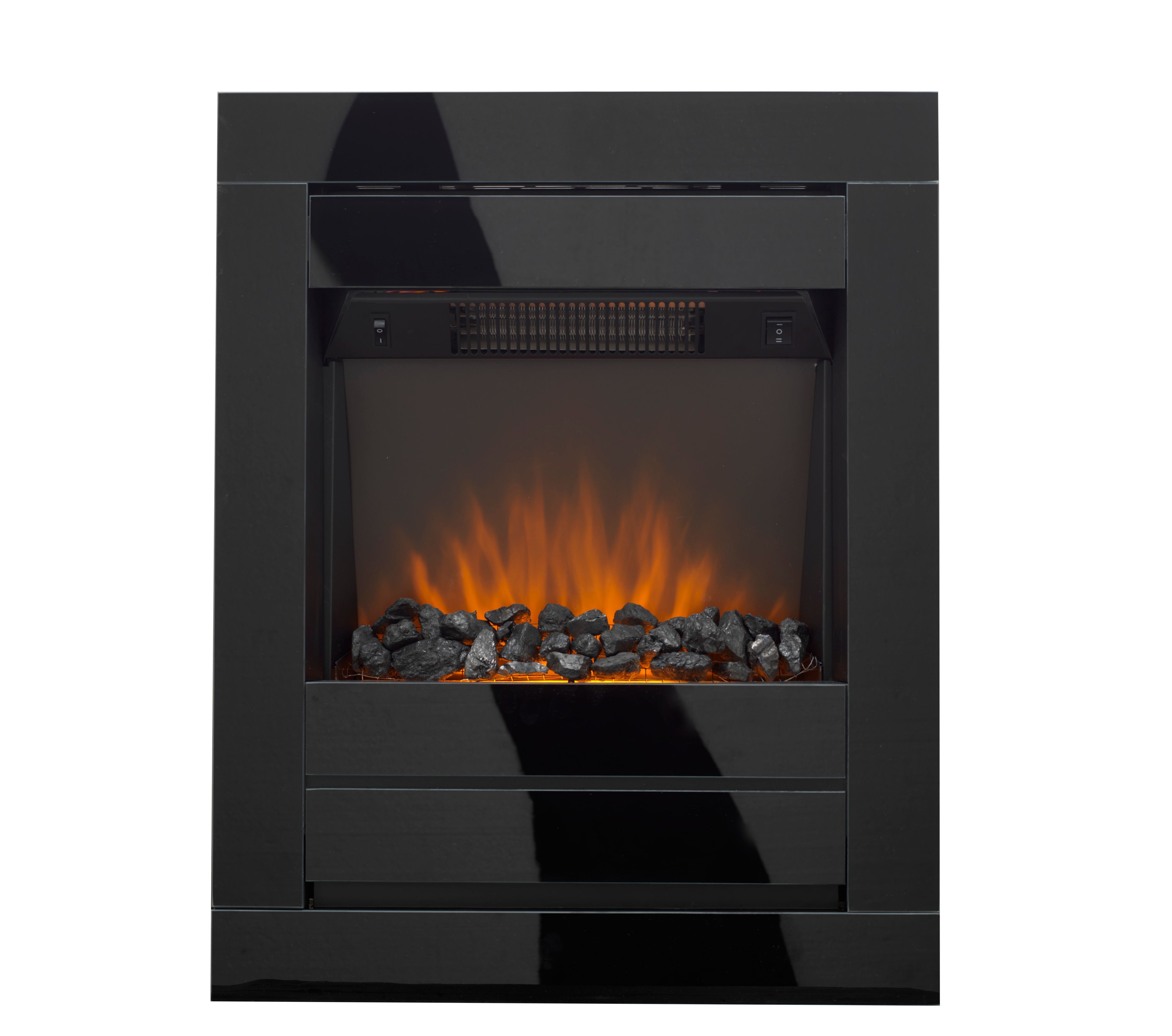 Ebony Grand Black LED Wall Hung Electric Fire Depart