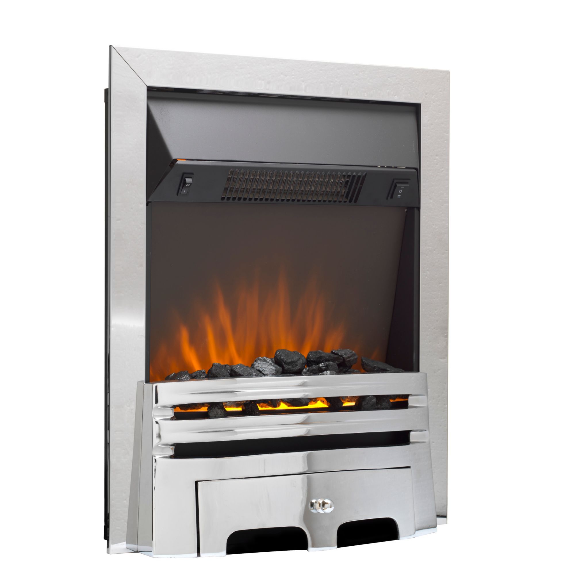 Westerly Chrome effect LED Electric fire Departments DIY at B&Q