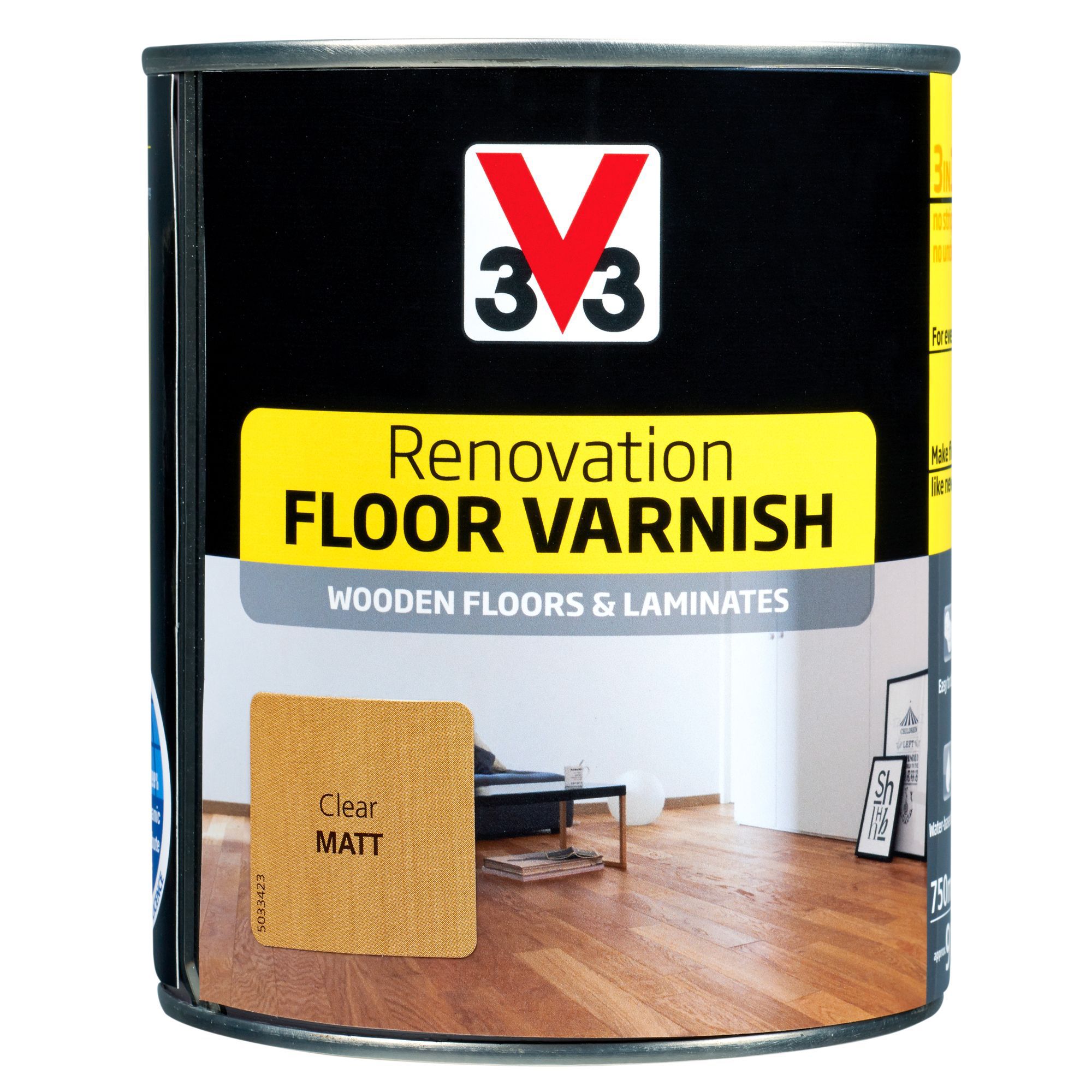 V33 Renovation Clear Matt Floor Varnish 750ml Departments DIY at B&Q