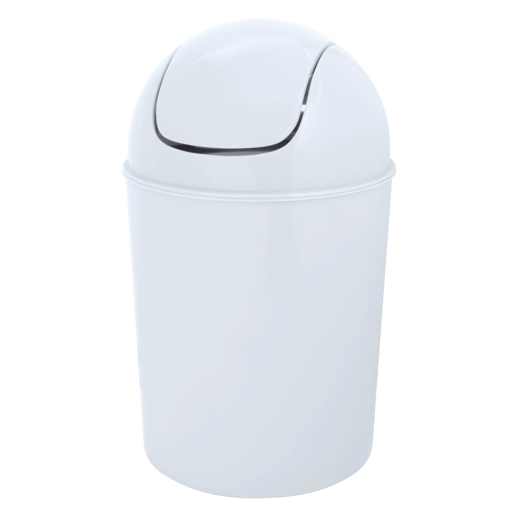 Flip Top White Plastic Bathroom Bin, 5L Departments TradePoint