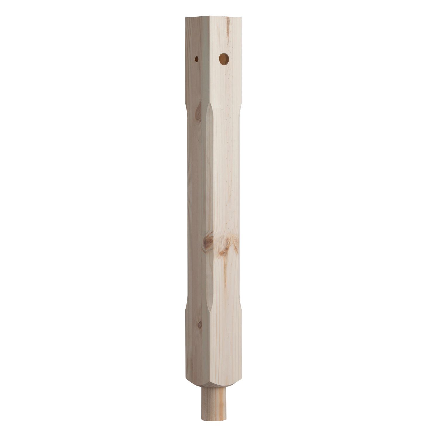 Pine PreDrilled Stop Chamfer Bottom Newel Post (W)82mm (L)725mm