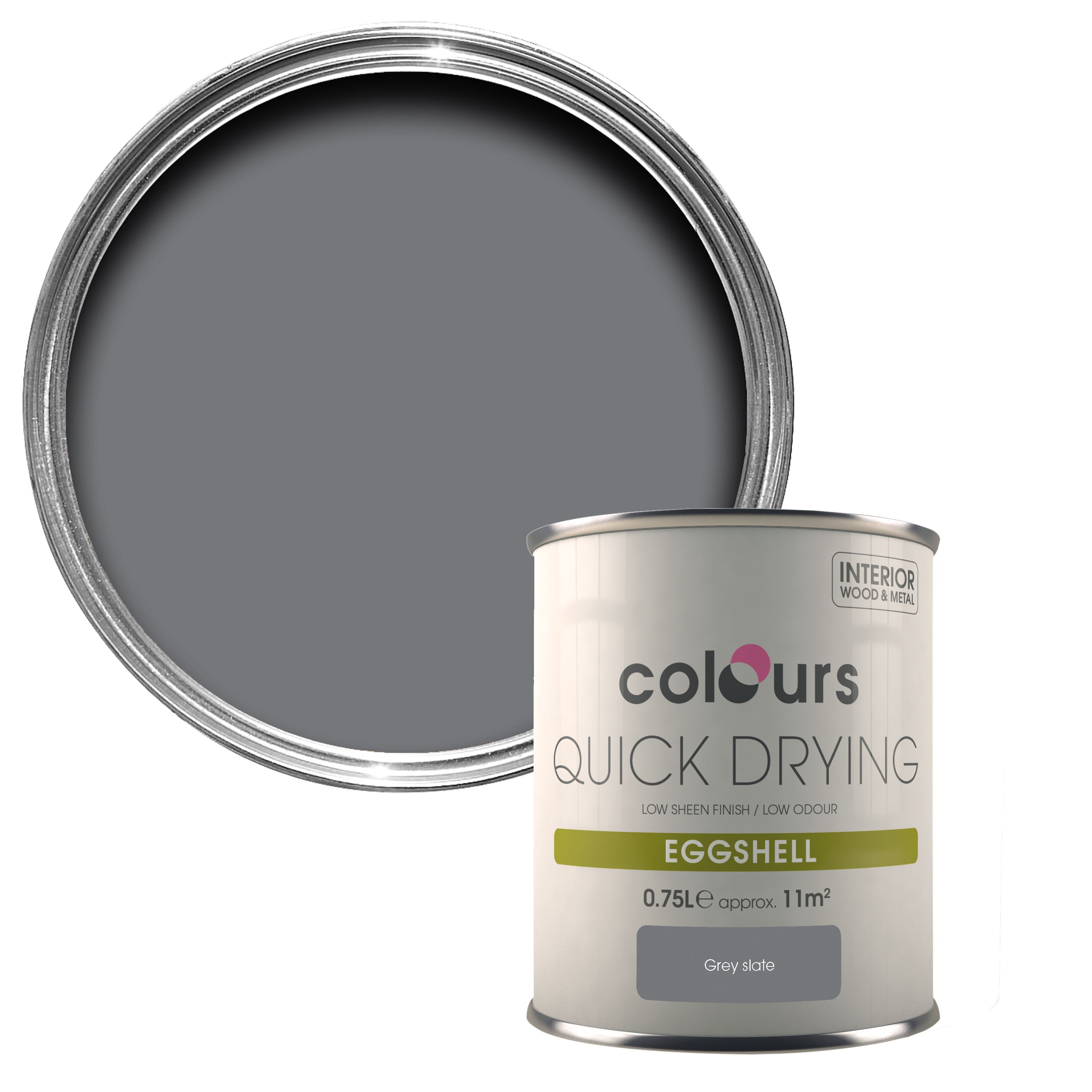 Colours Grey Slate Eggshell Wood & Metal Paint 750 ml | Departments