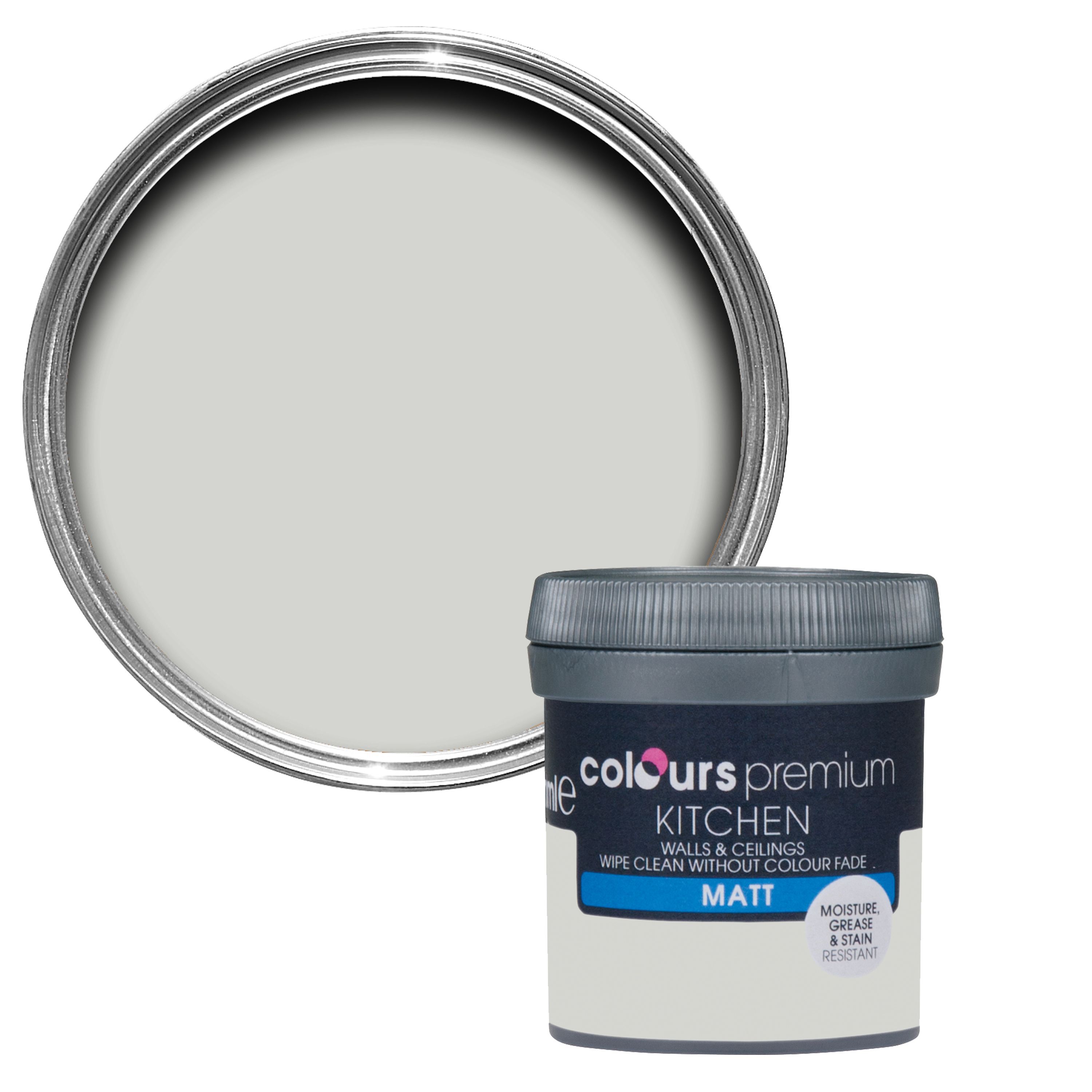 Colours Kitchen Grey Hints Matt Emulsion Paint 0.05L Tester Pot