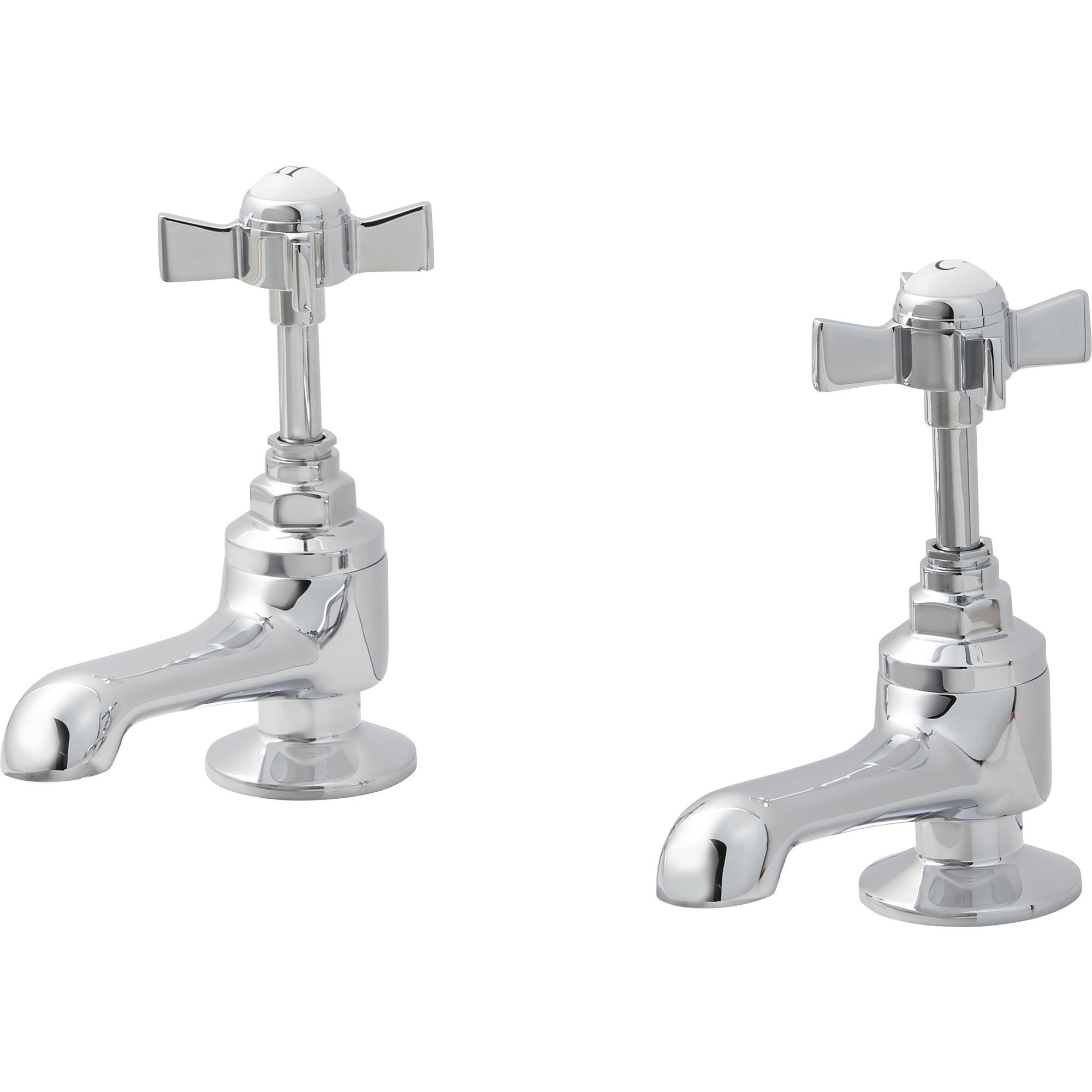 Cooke & Lewis Bynea Chrome plated Bath pillar tap, Pack of 2