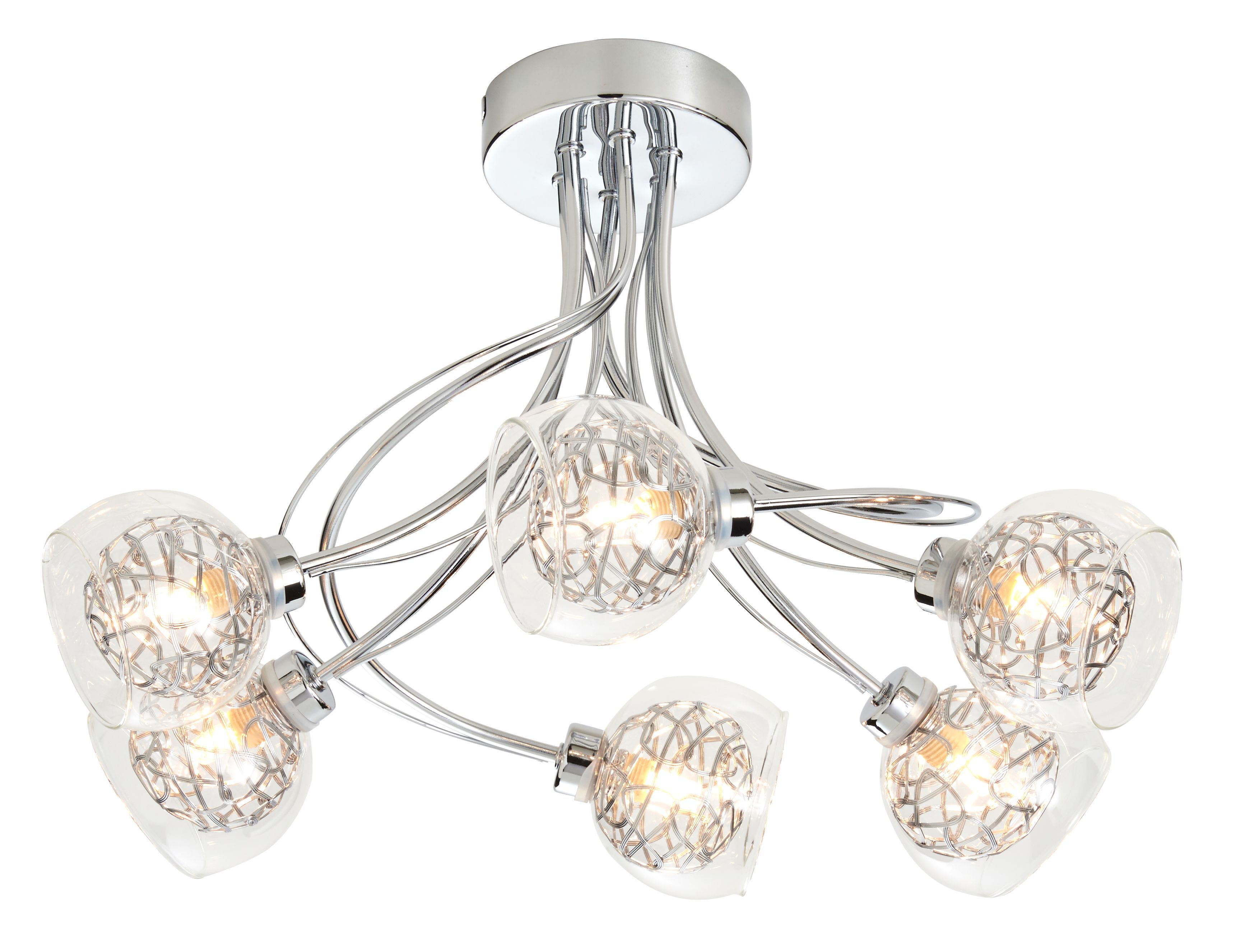 Carmenta Chrome Effect 6 Lamp Ceiling Light | Departments | DIY At B&Q