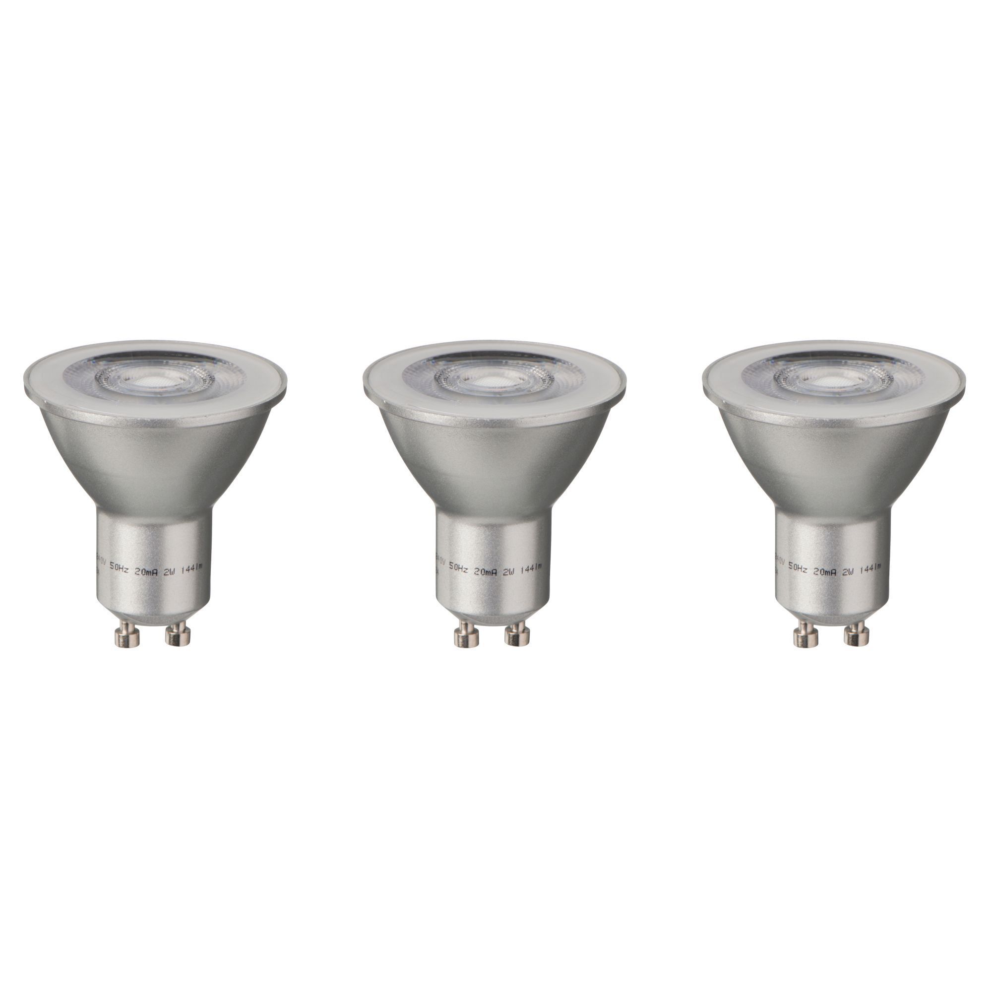 diall-gu10-144lm-led-reflector-light-bulb-pack-of-3-departments