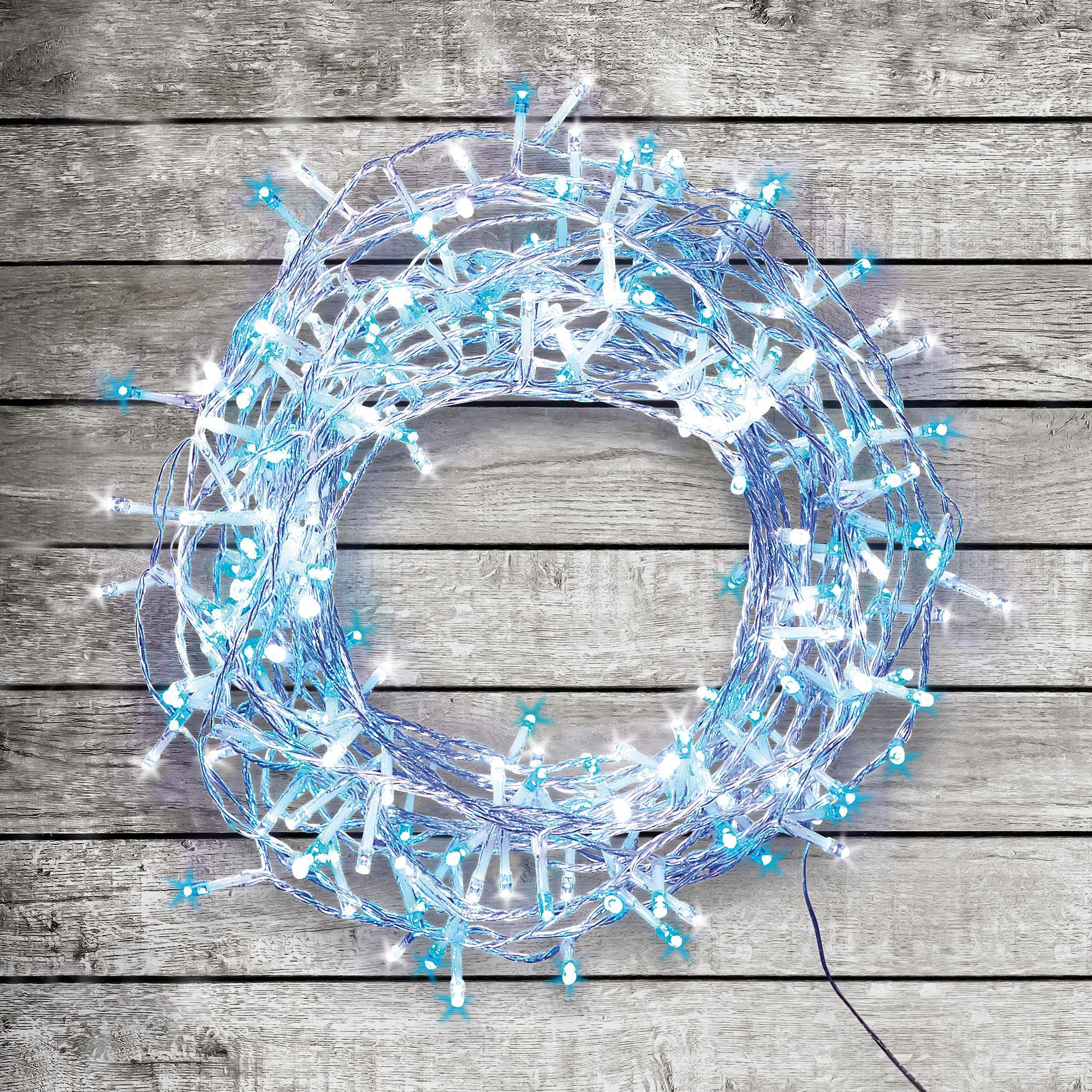 240 Blue & Ice White LED String Lights Departments DIY at B&Q