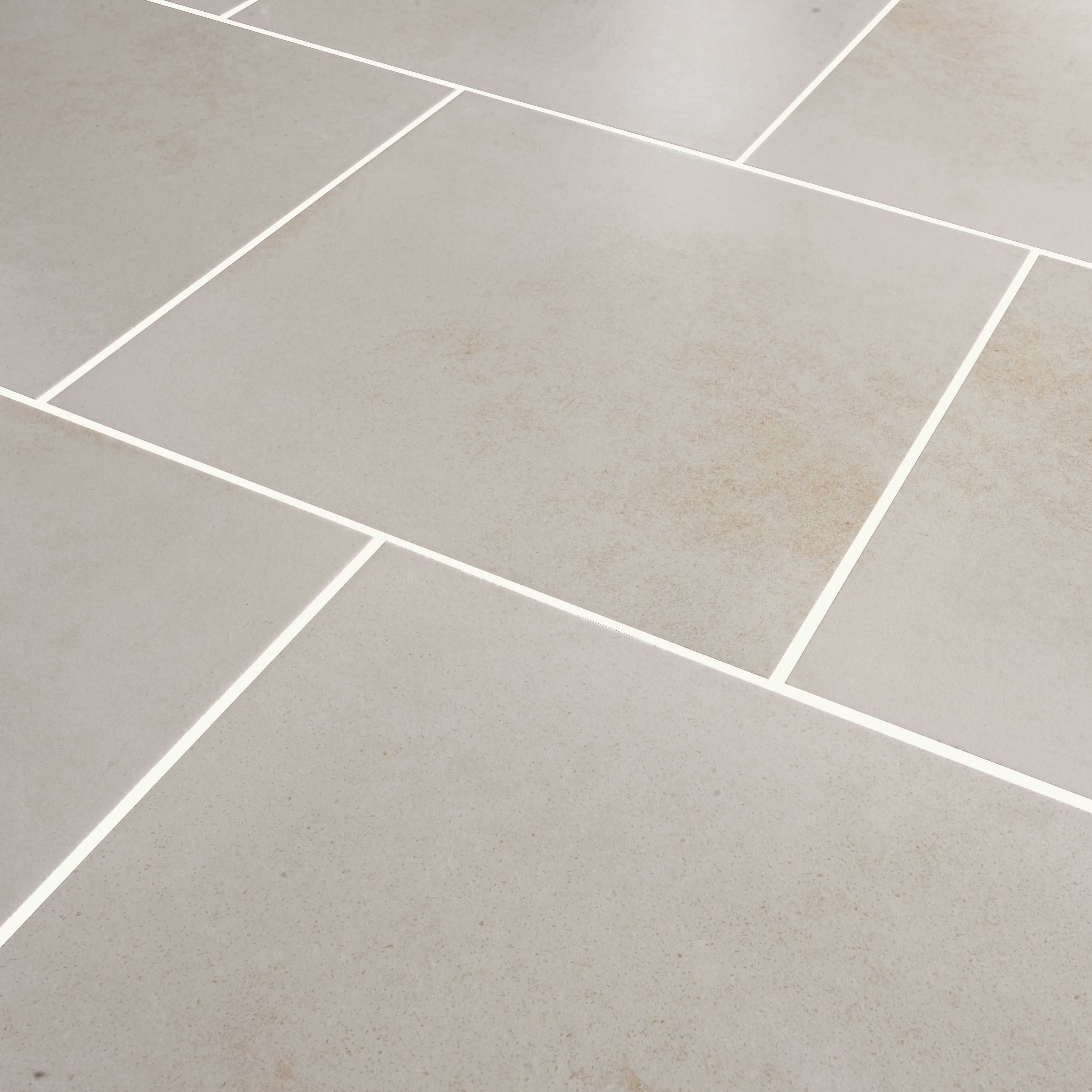 Konkrete Ivory Concrete effect Modern Porcelain Floor tile , Sample, (L)426mm (W)426mm