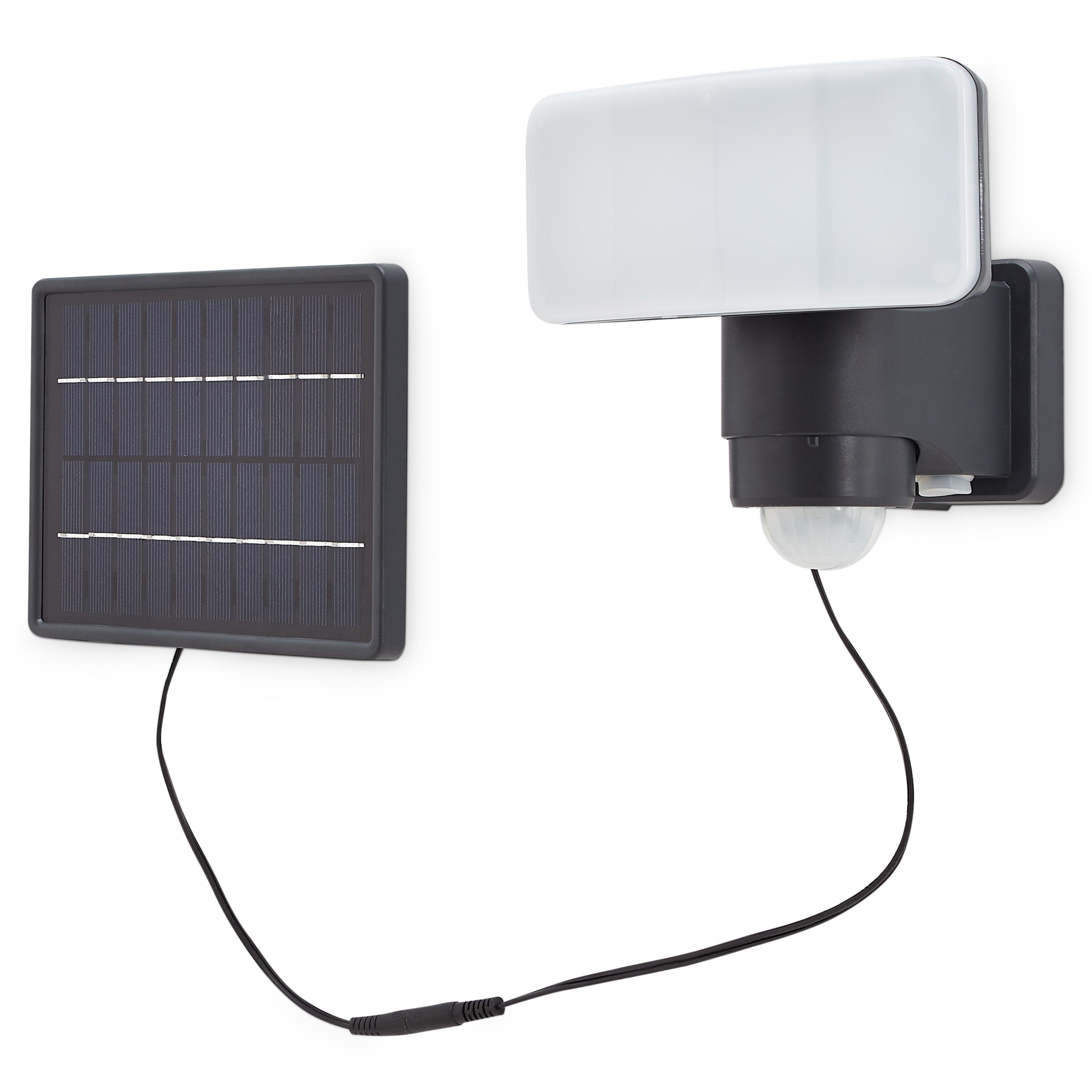 Blooma Kenora Charcoal Solar powered Solar floodlight with PIR | Departments | DIY at B&Q
