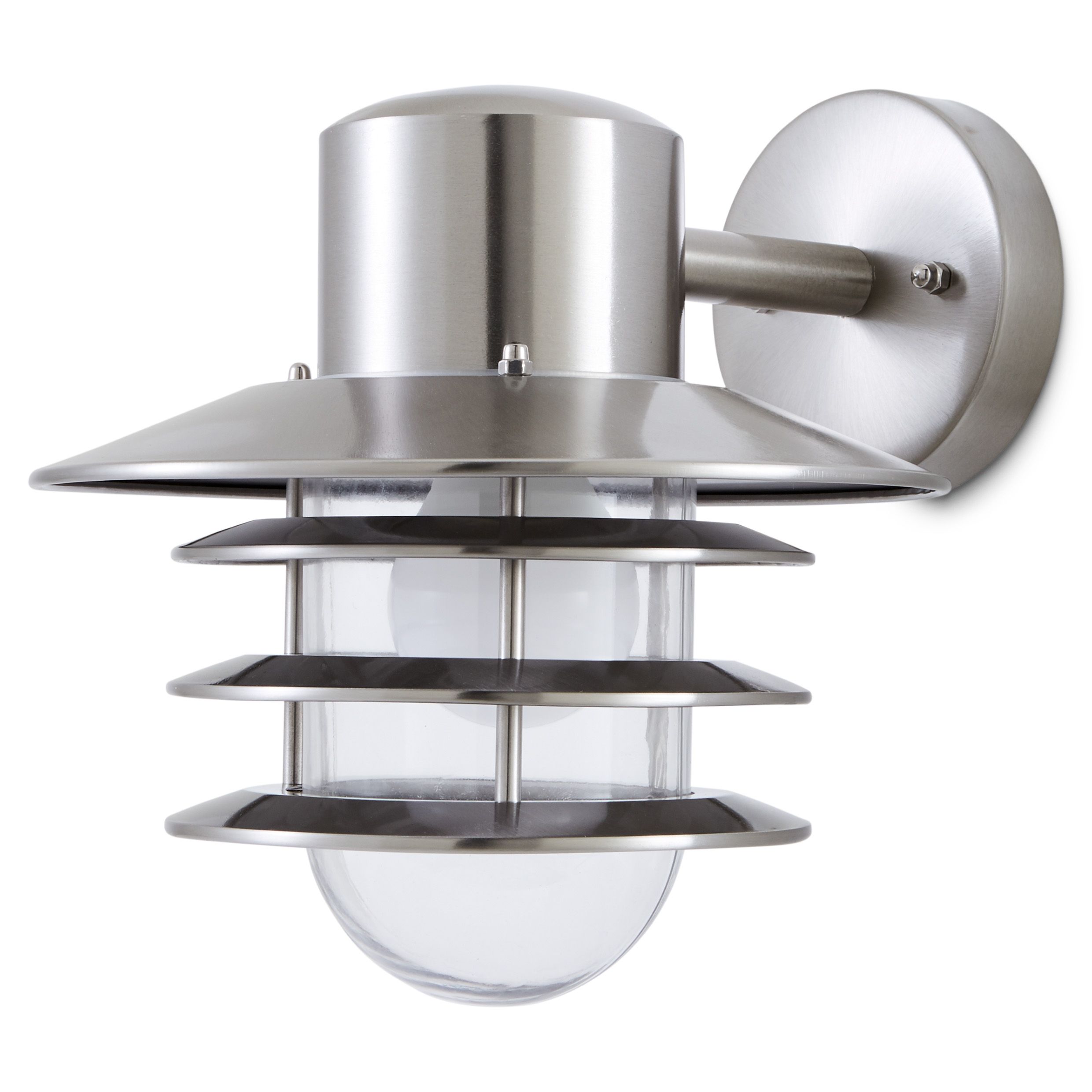 Blooma Tanakee Silver Effect Mains Powered Outdoor Wall Light ...