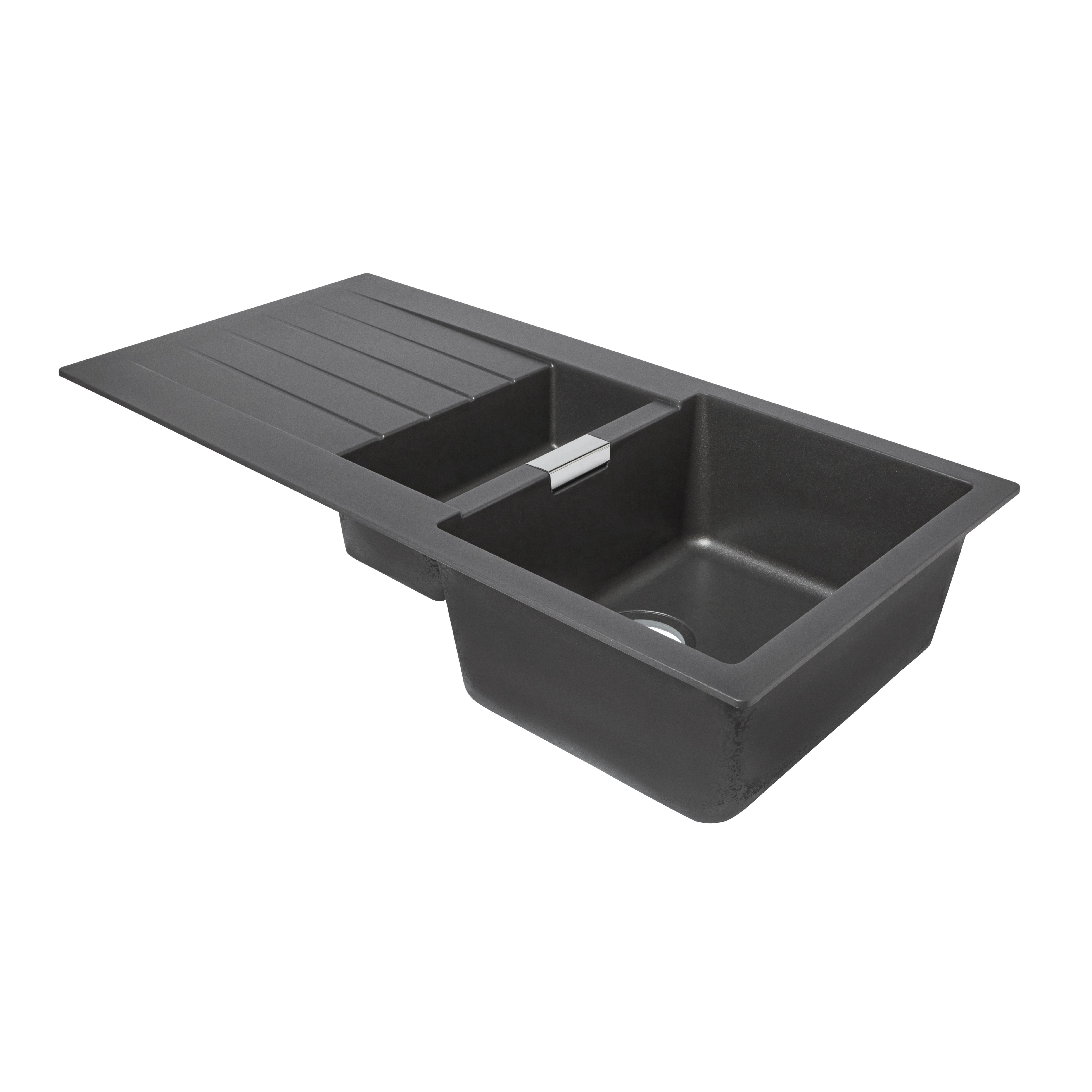 Cooke & Lewis Galvani 1.5 Bowl Grey Composite Quartz Sink & Drainer