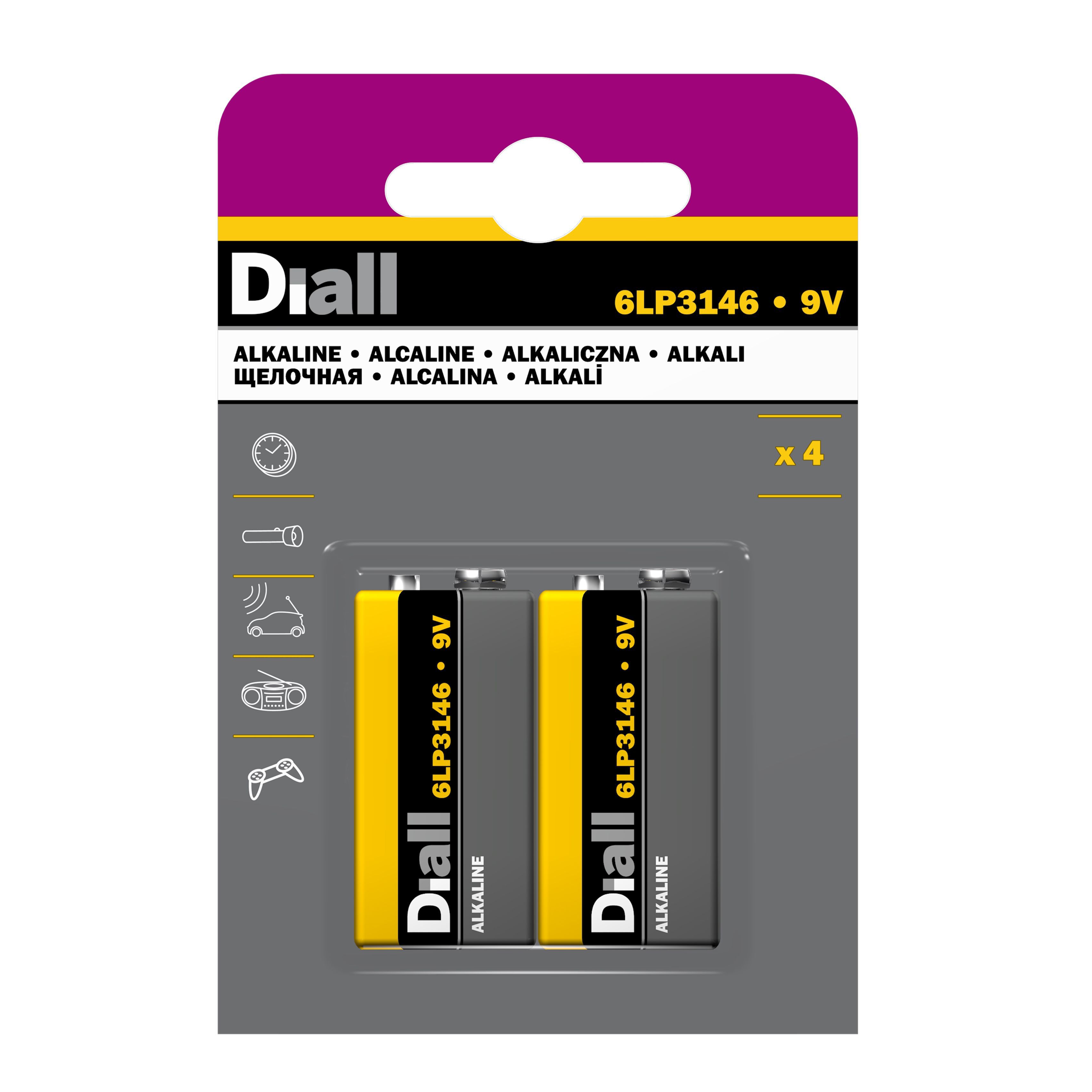 Diall PP3 Alkaline Battery, Pack of 4 Departments DIY at B&Q
