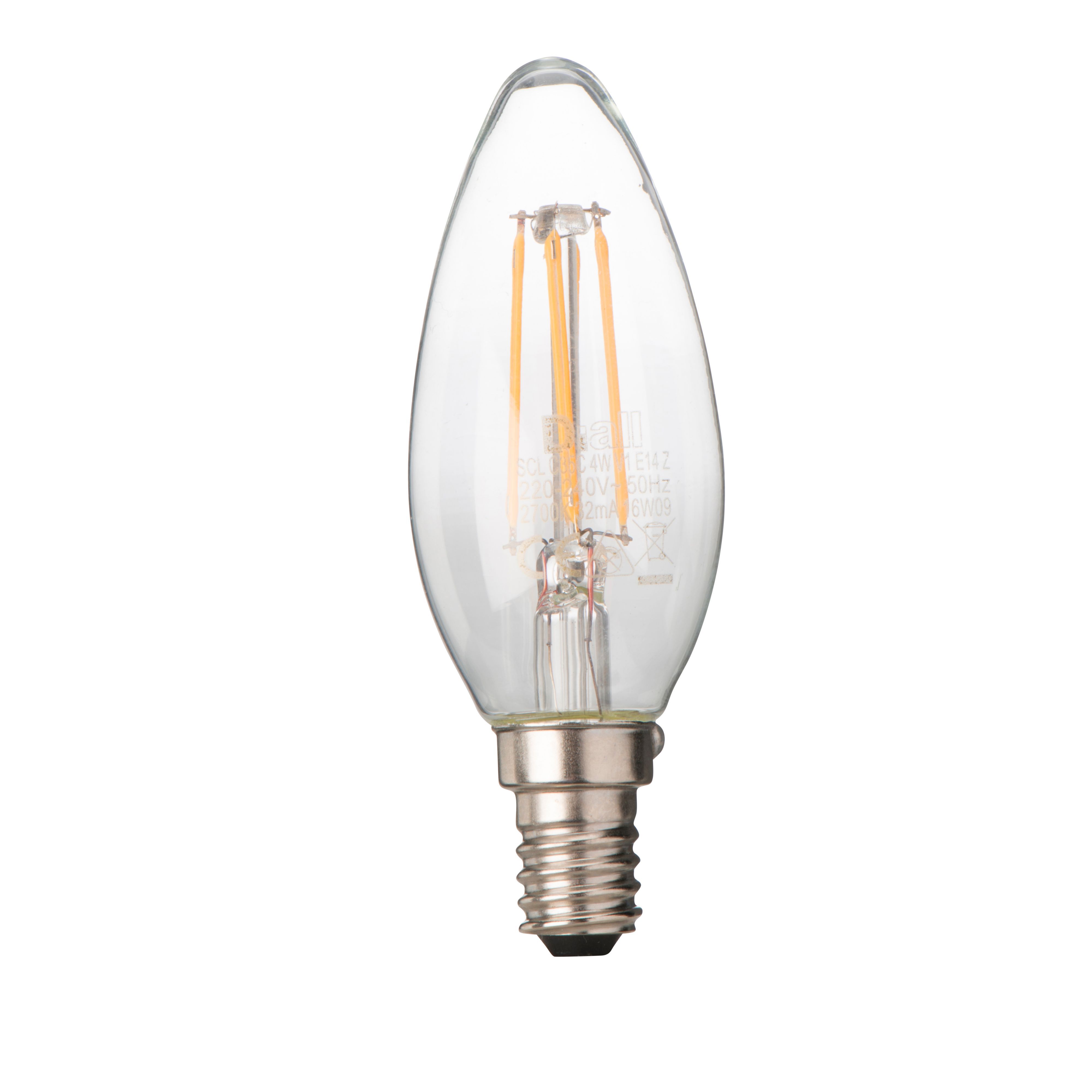 Diall Small Edison Screw Cap (E14) 28W Halogen Eco Candle Bent Tip ...