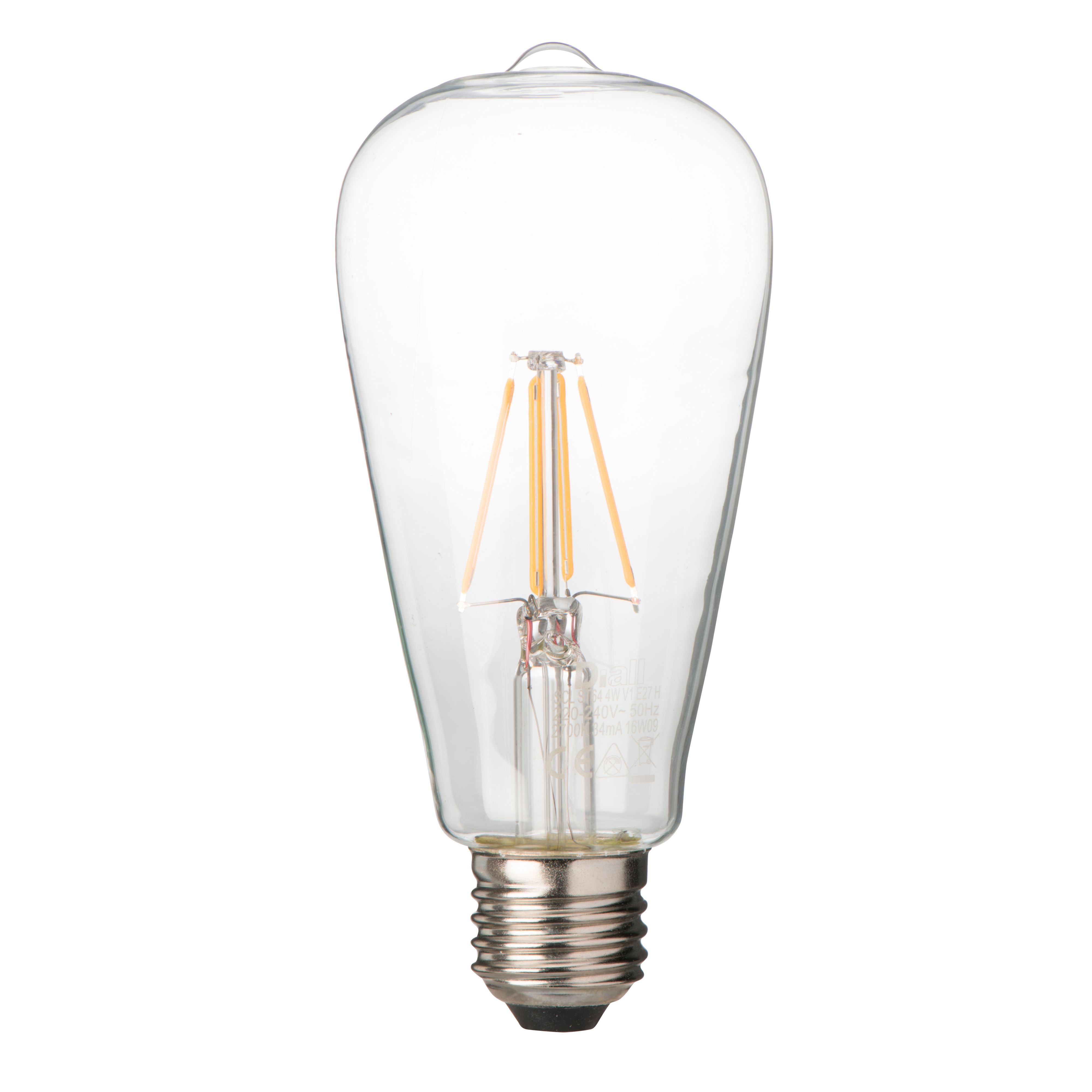 Diall E27 4W LED filament T26 Light bulb Departments DIY at B&Q