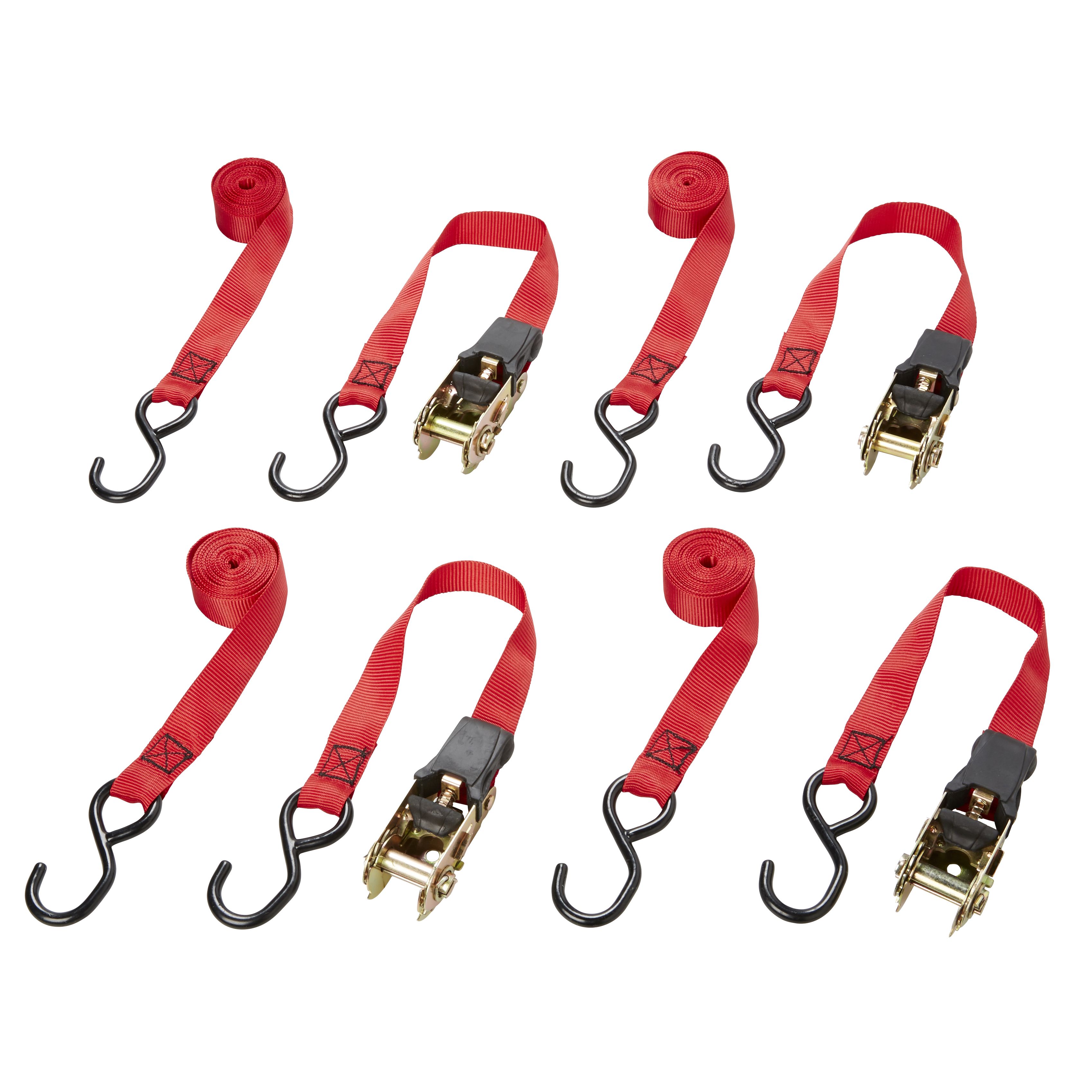 Diall Red 3M Ratchet & Hook, Pack of 4 Departments DIY at B&Q