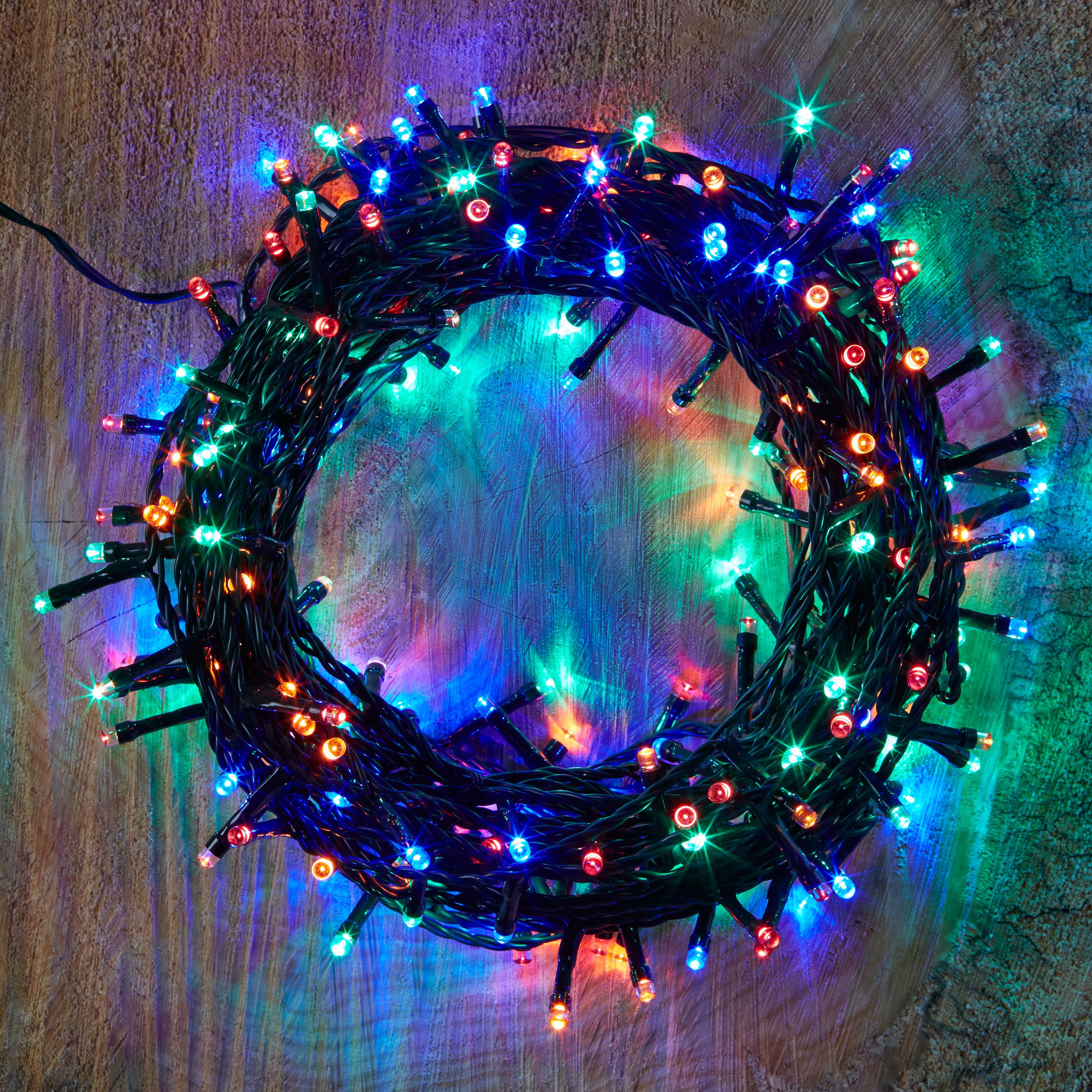 240 Multicolour LED String Lights Departments DIY at B&Q