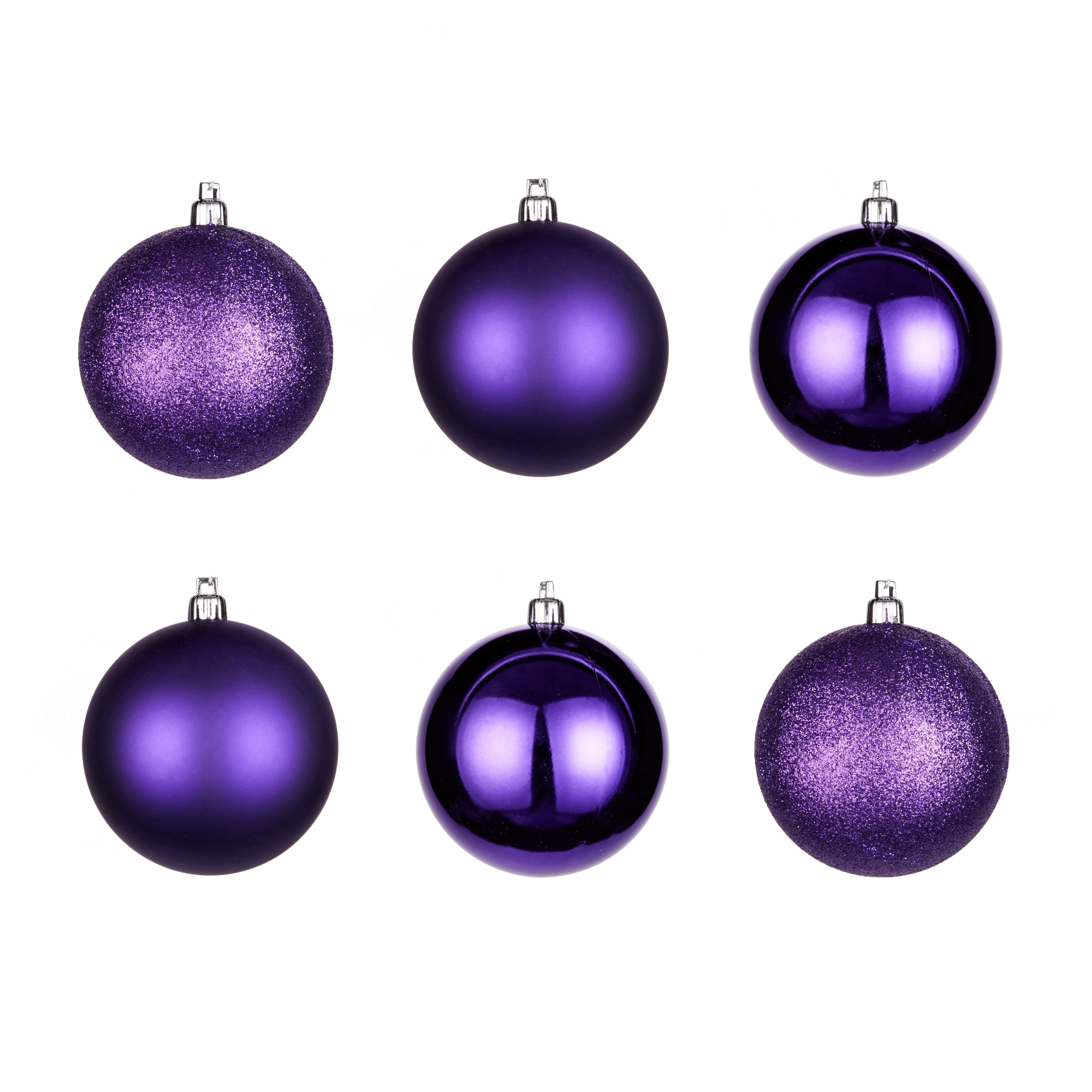 Purple Assorted Baubles, Pack Of 6 | Departments | DIY At B&Q