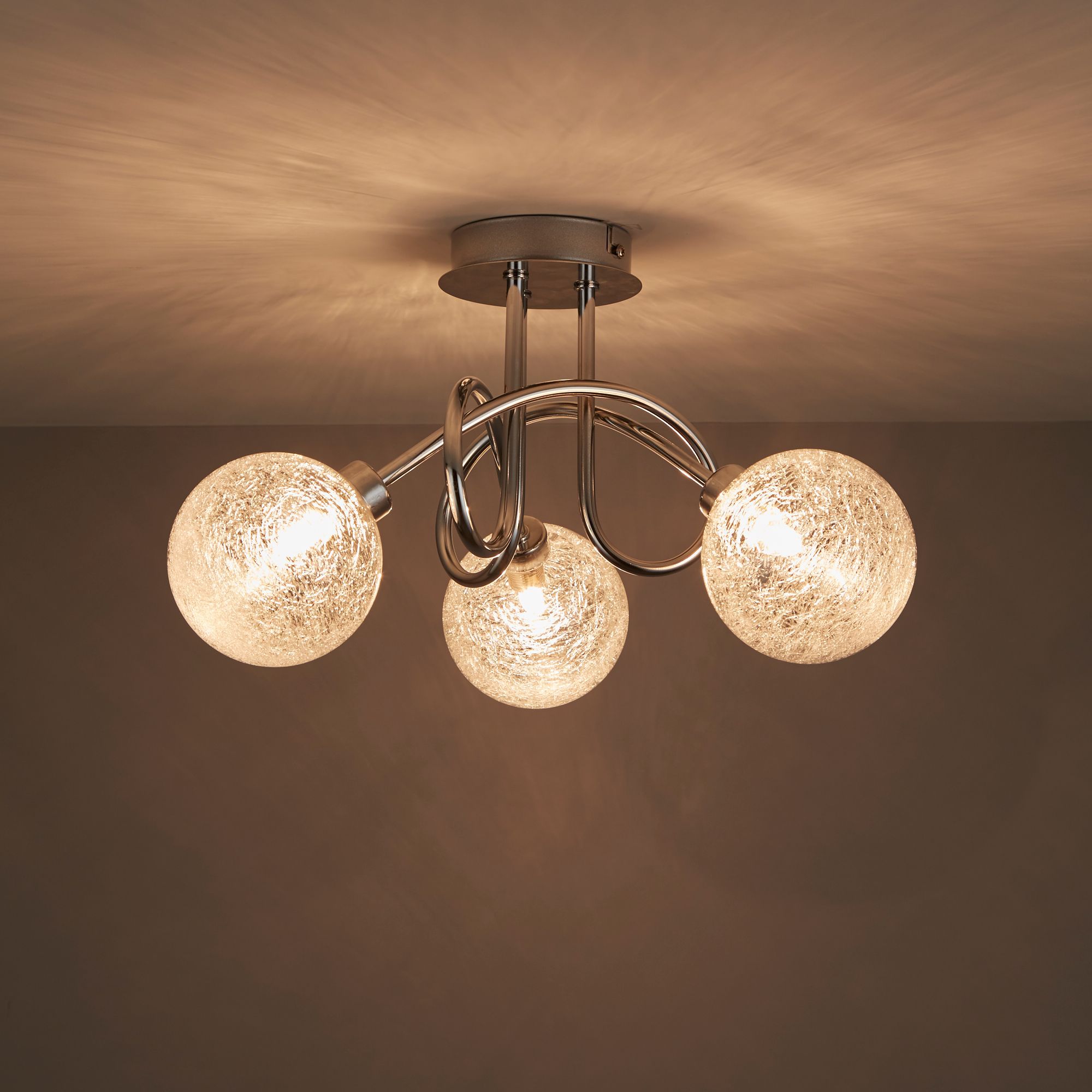 Oxeia Glass 3 Lamp Ceiling Light | Departments | DIY at B&Q