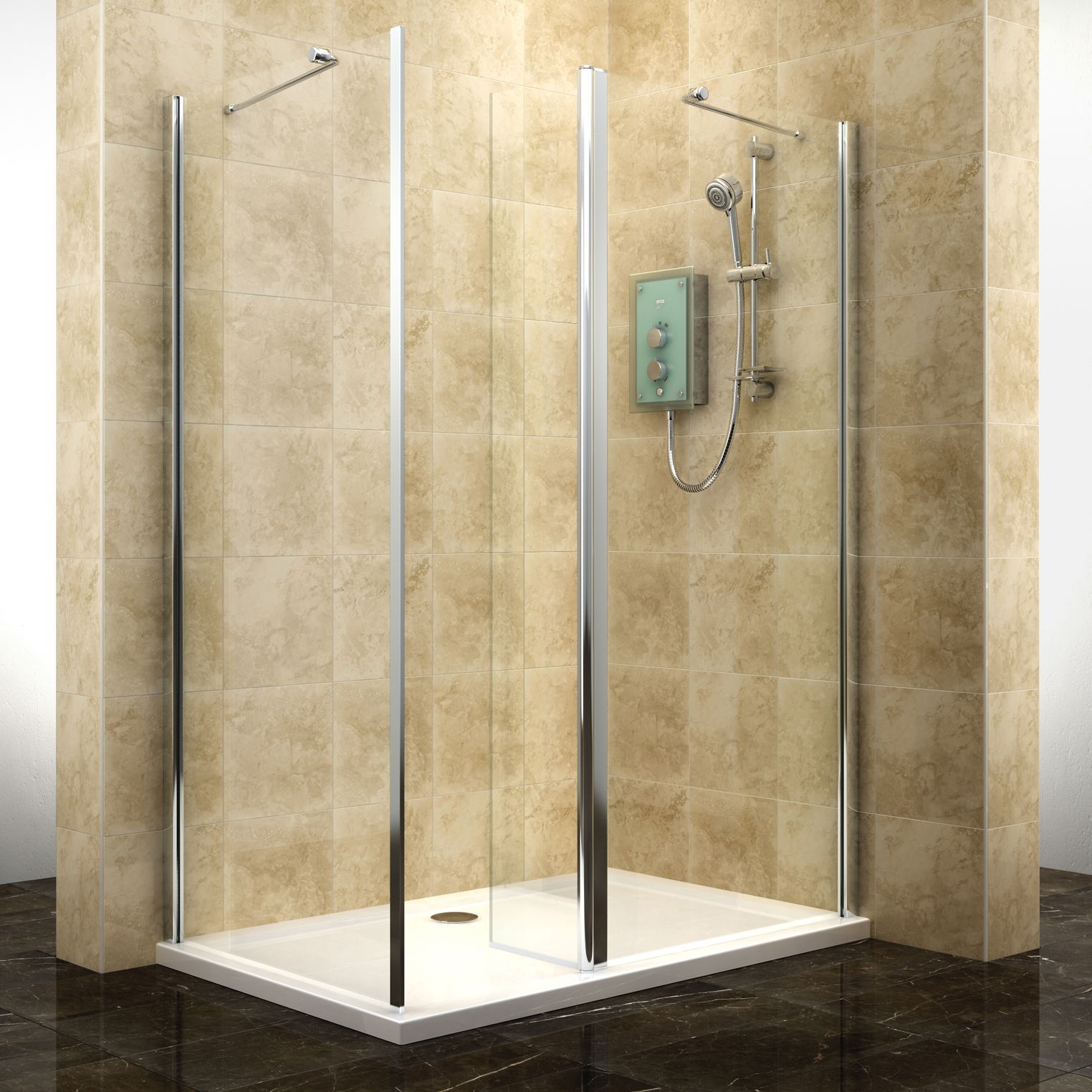 Cooke & Lewis Deluvio Rectangular WalkIn Entryshower Enclosure with